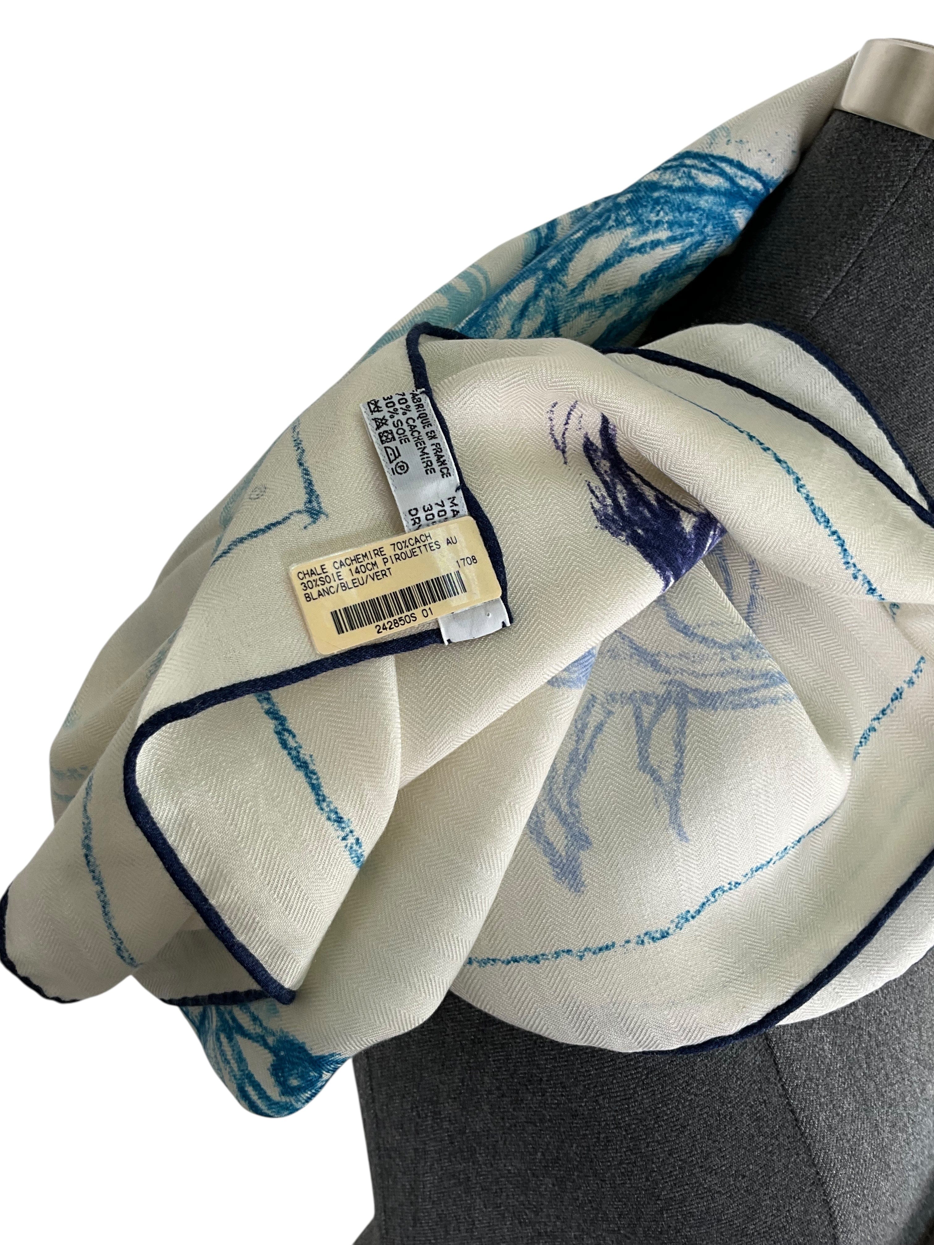 HERMES Pirouette au Galop Shawl 140 NEW