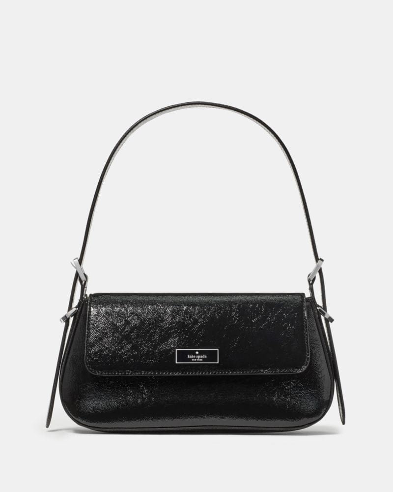 Kate Spade KateSpade Bridget Crinkle Patent Small Flap Shoulder Black