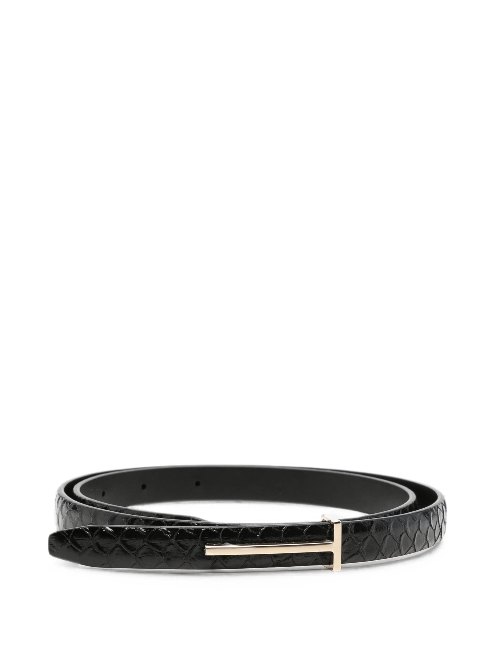TOM FORD T - logo snakeskin - effect belt