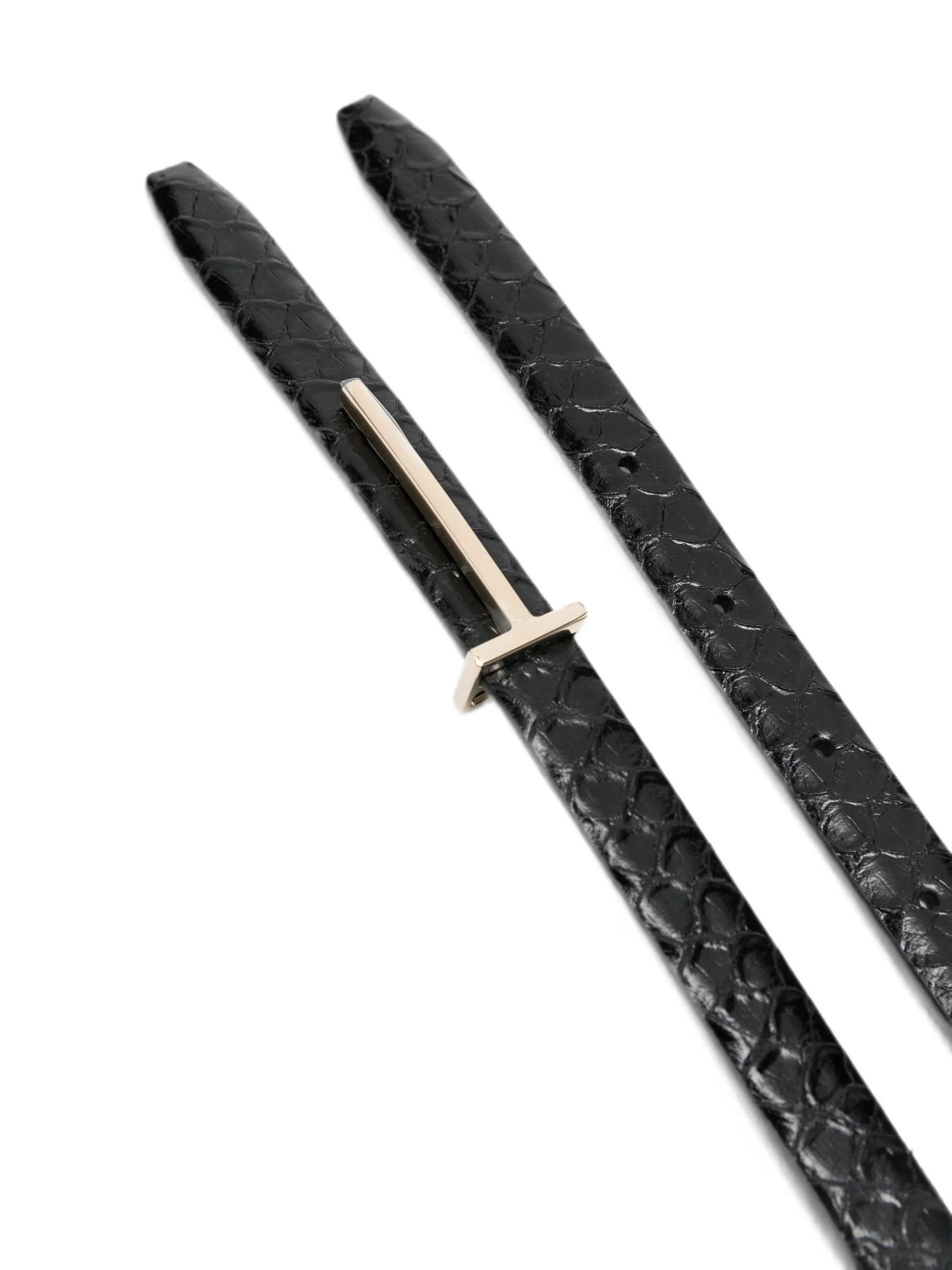 TOM FORD T - logo snakeskin - effect belt
