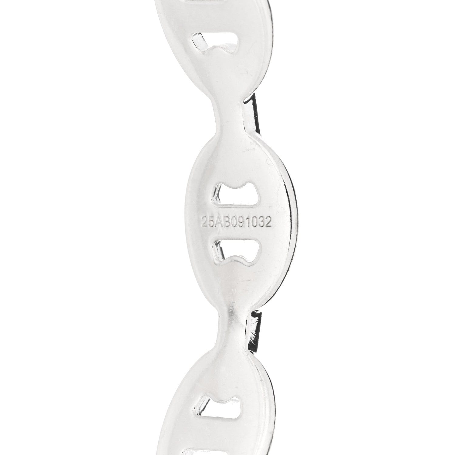 Hermes Sterling Silver MM Chaine d'Ancre Enchainee Cuff Bracelet SH