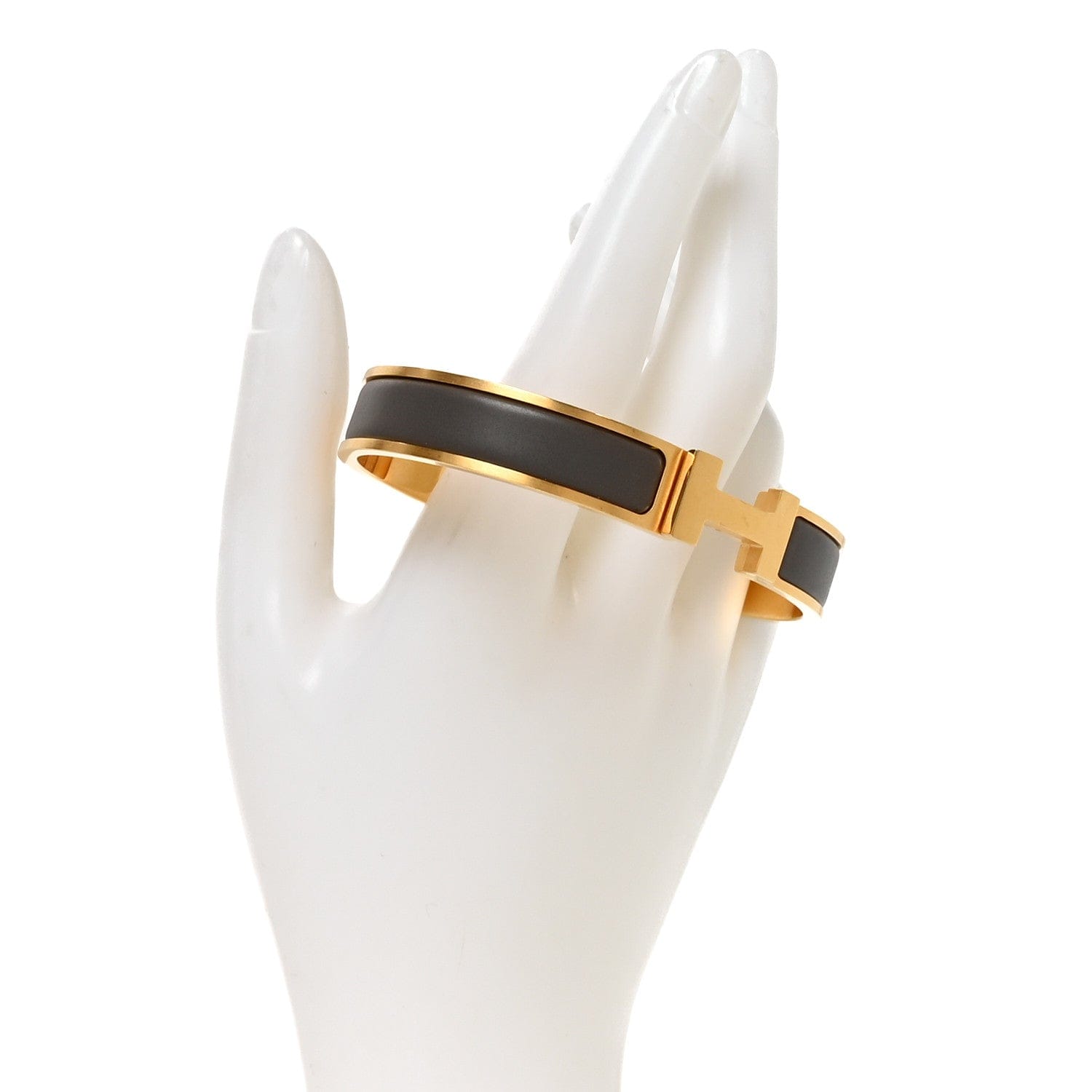 Hermes Matte Enamel Narrow Clic Clac HH Bracelet T5 Etain