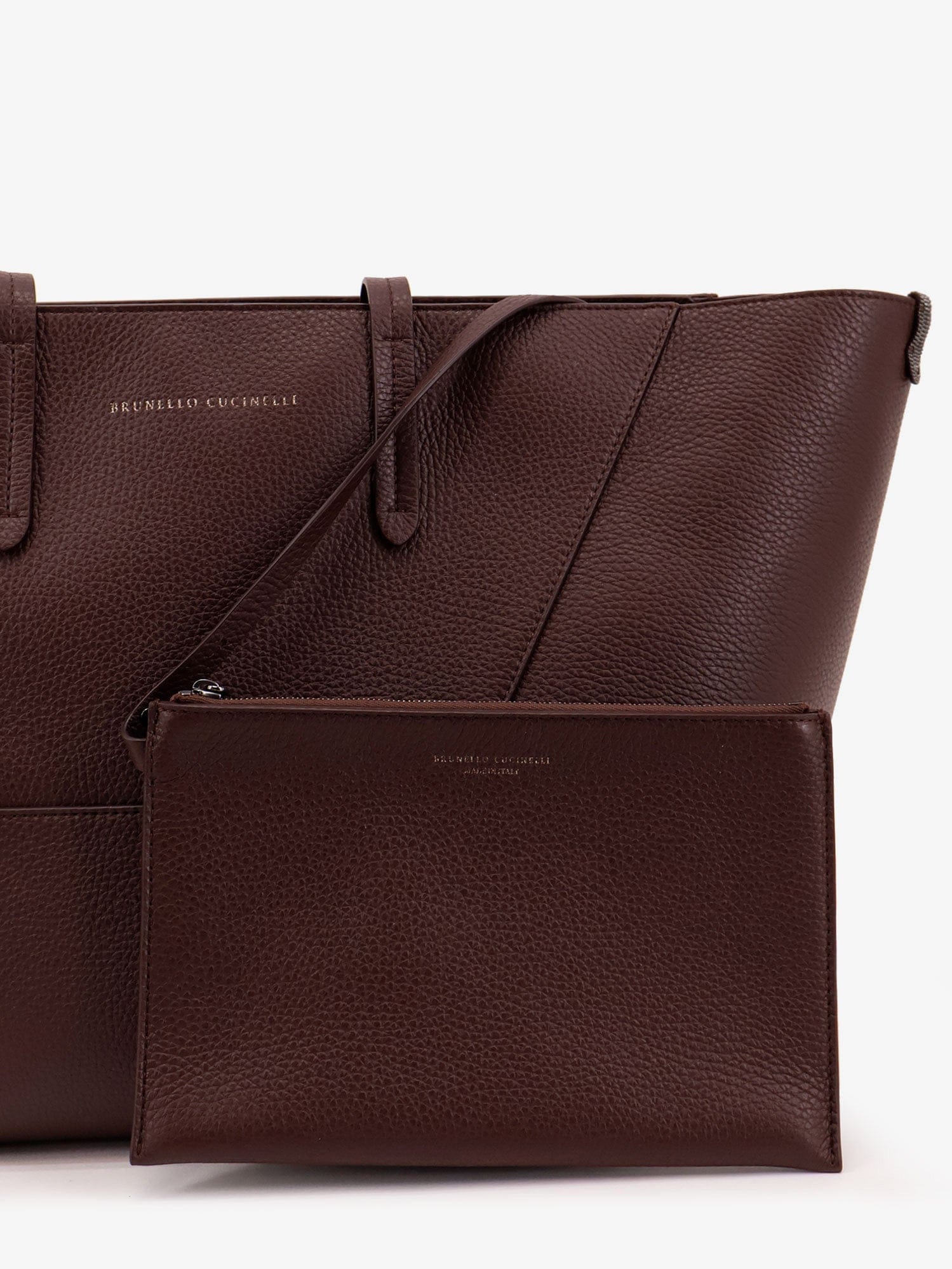Brunello Cucinelli BC Duo hammered leather shoulder bag