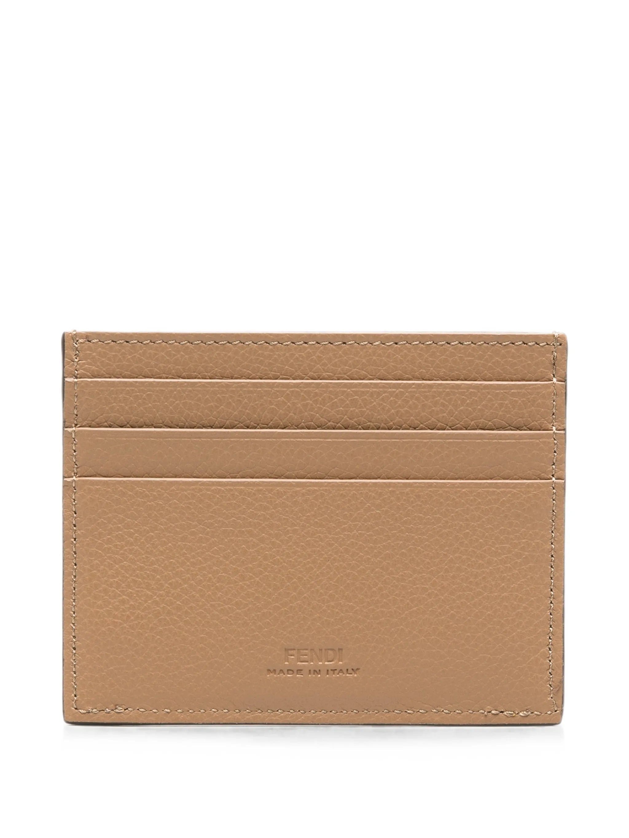 Fendi logo - plaque leather card holder