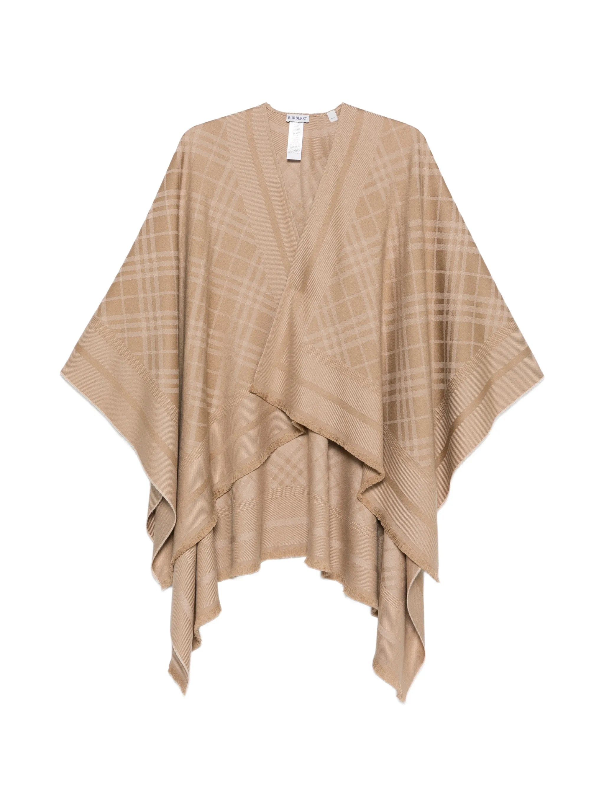 Burberry Check wool cashmere cape