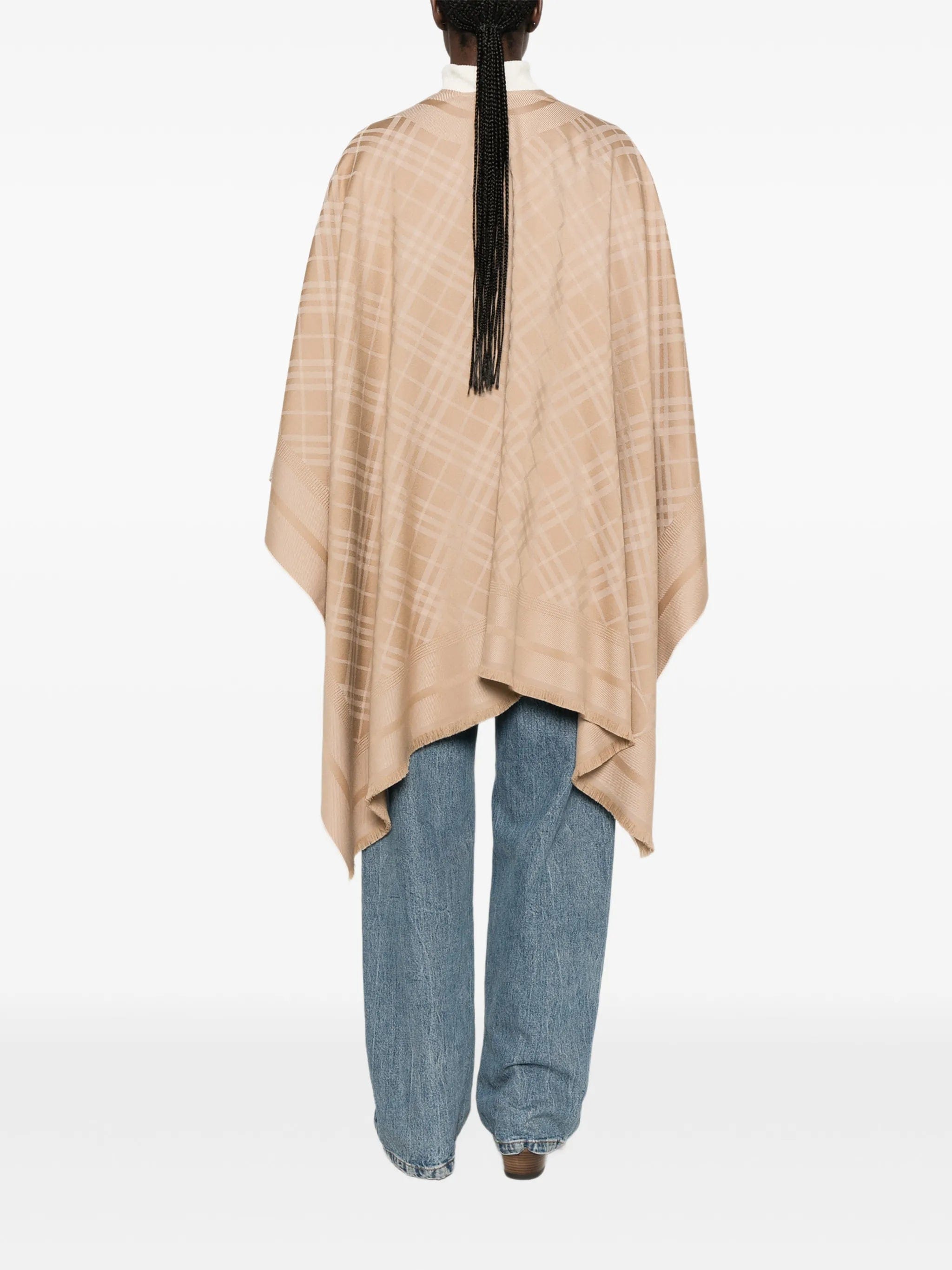 Burberry Check wool cashmere cape