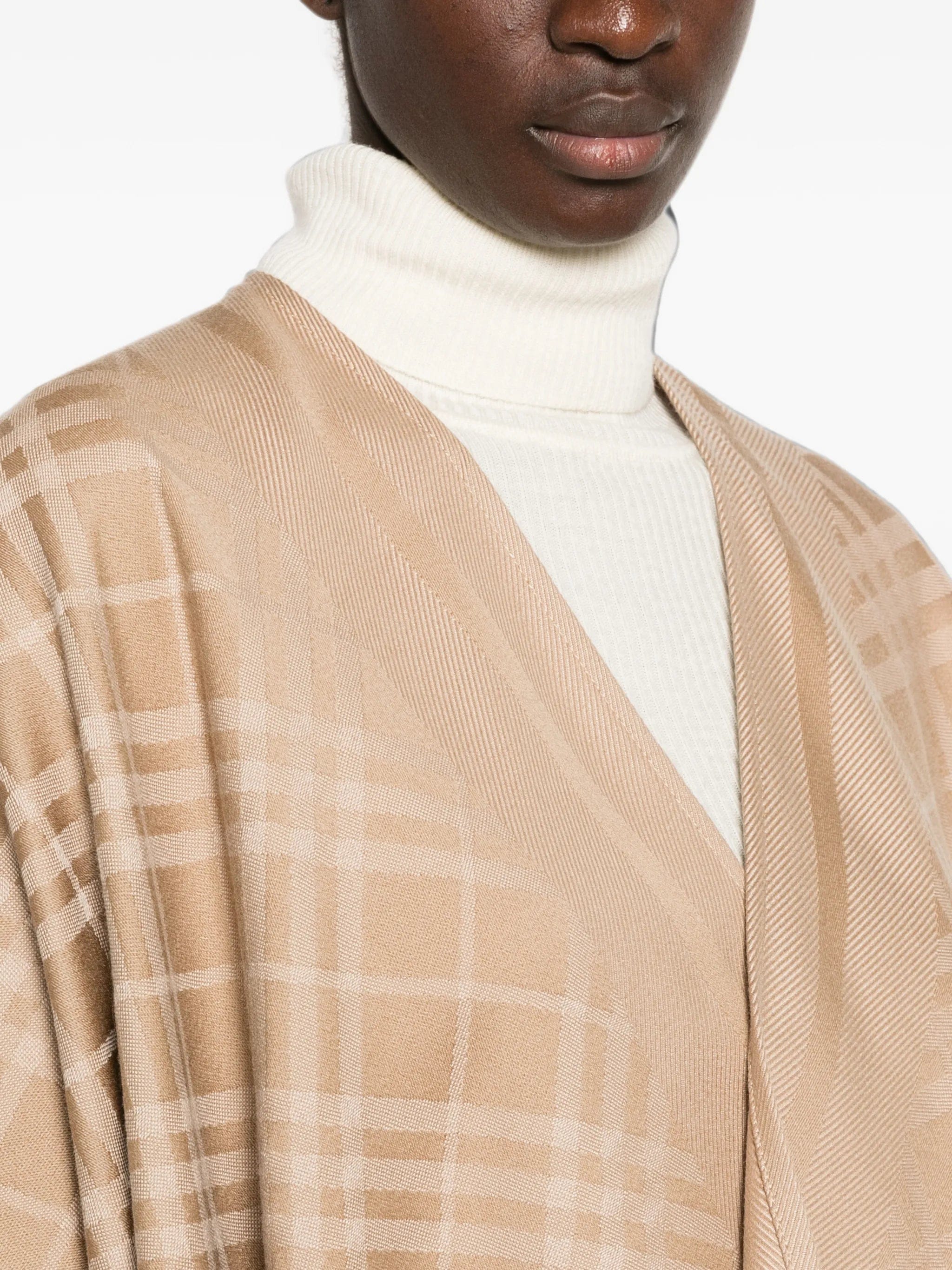 Burberry Check wool cashmere cape