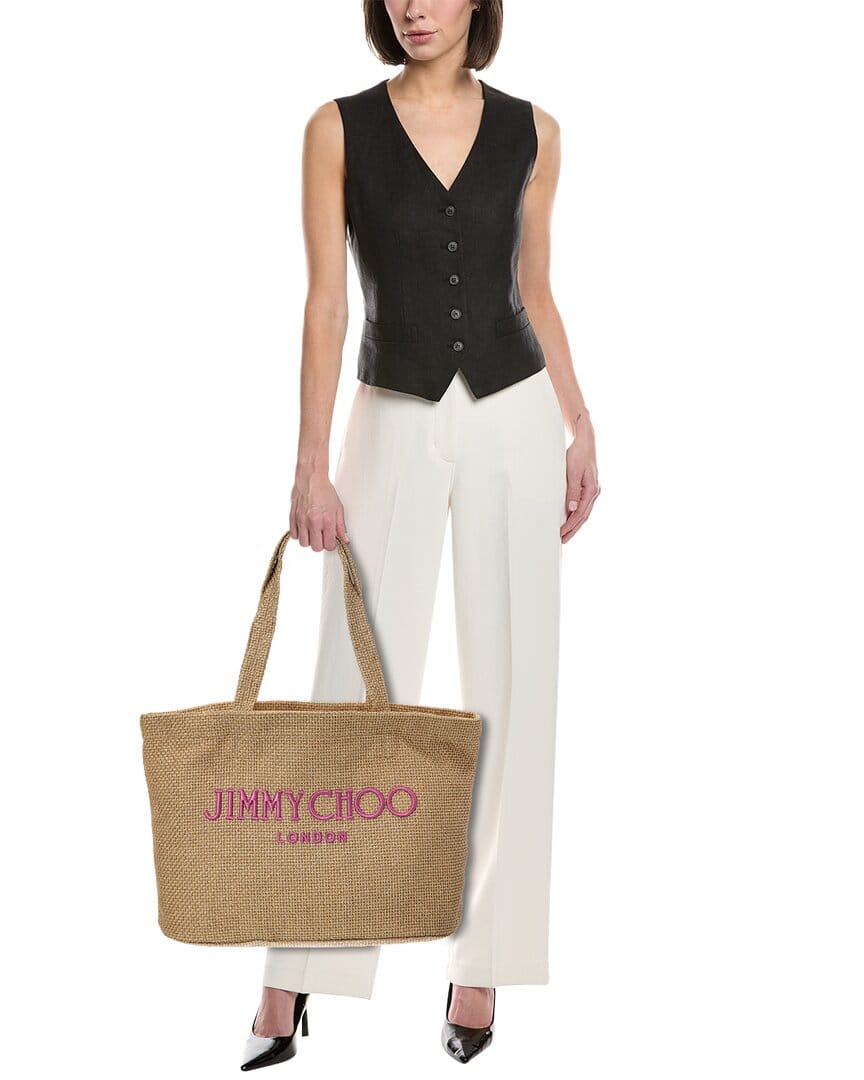Jimmy Choo Beach E/W Raffia Tote
