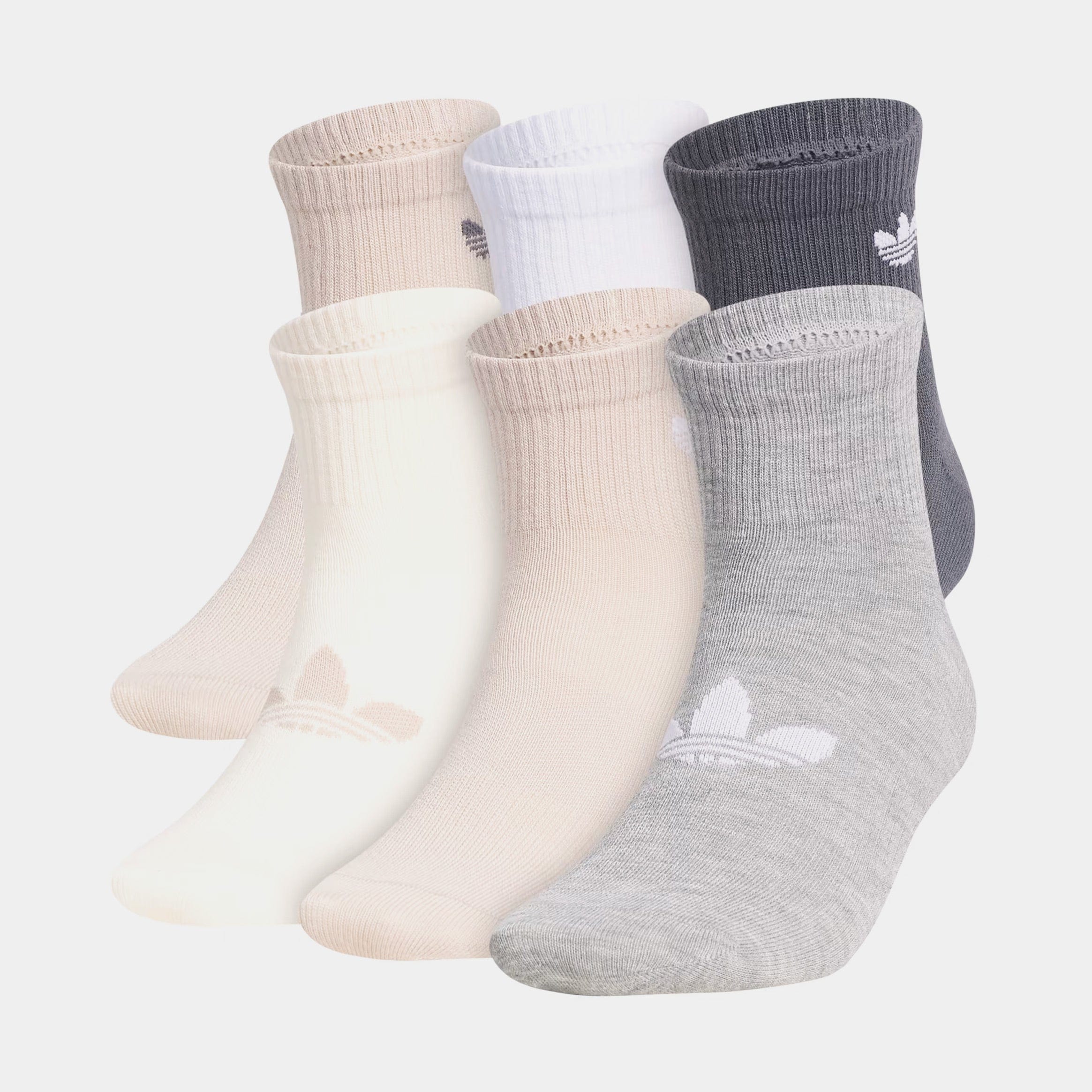 adidas Original Superlite 6 Pack Quarter Mens Socks (Beige/Onix/Wonder White)