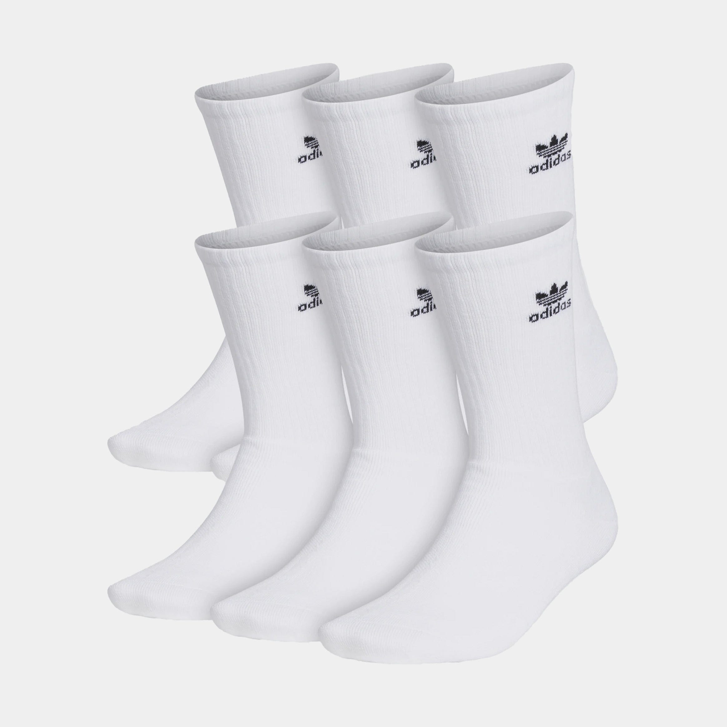 adidas Trefoil 6pack Crew Mens Socks (White)