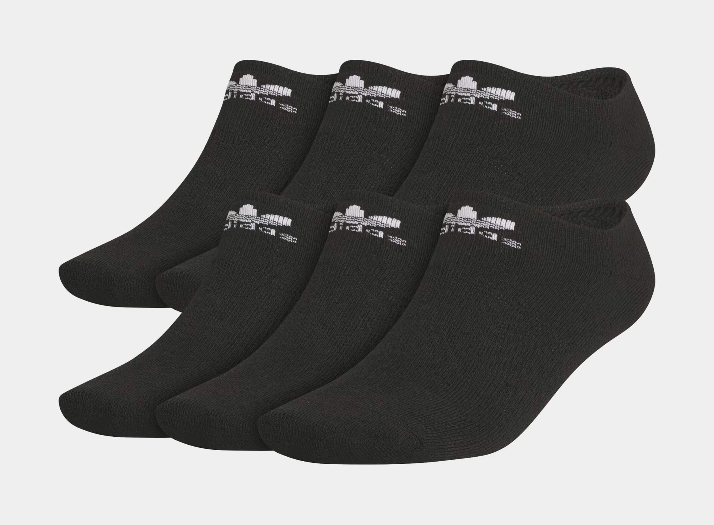 adidas Trefoil 6 Pack No Show Mens Socks (Black)