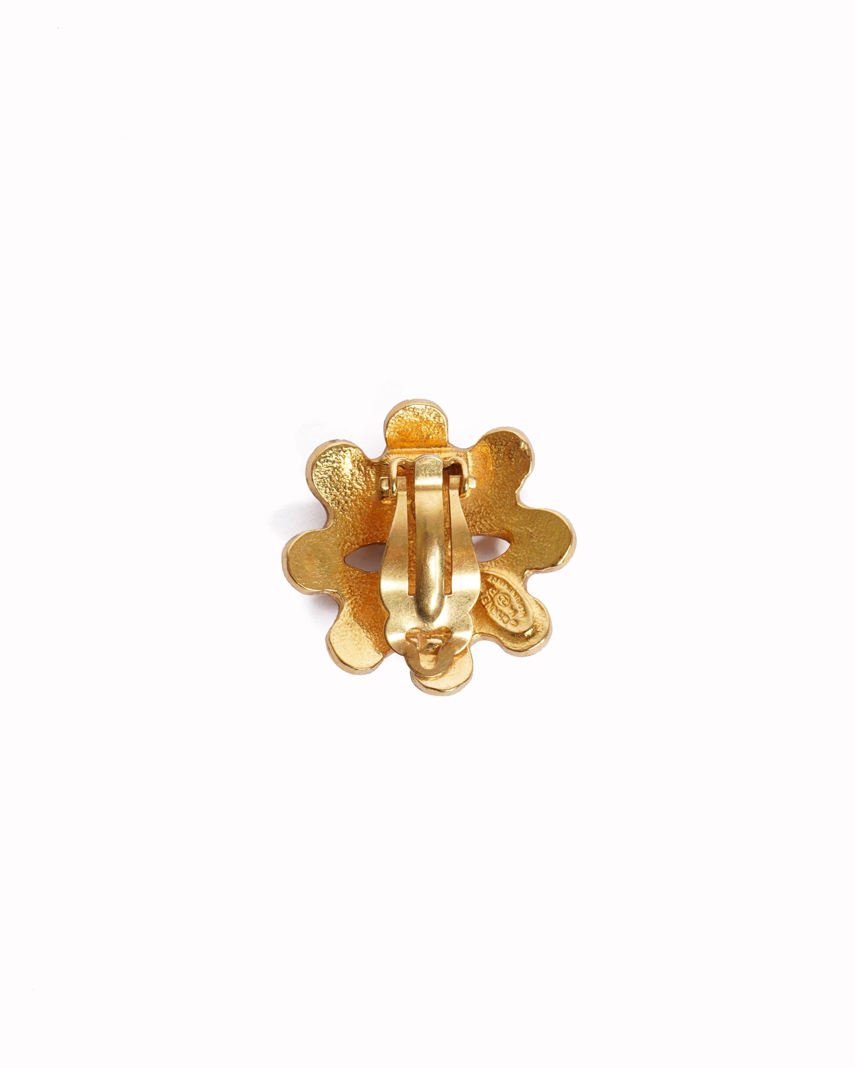 Chanel Vintage Chanel 1991 Gold Plated CC Earring Made In France