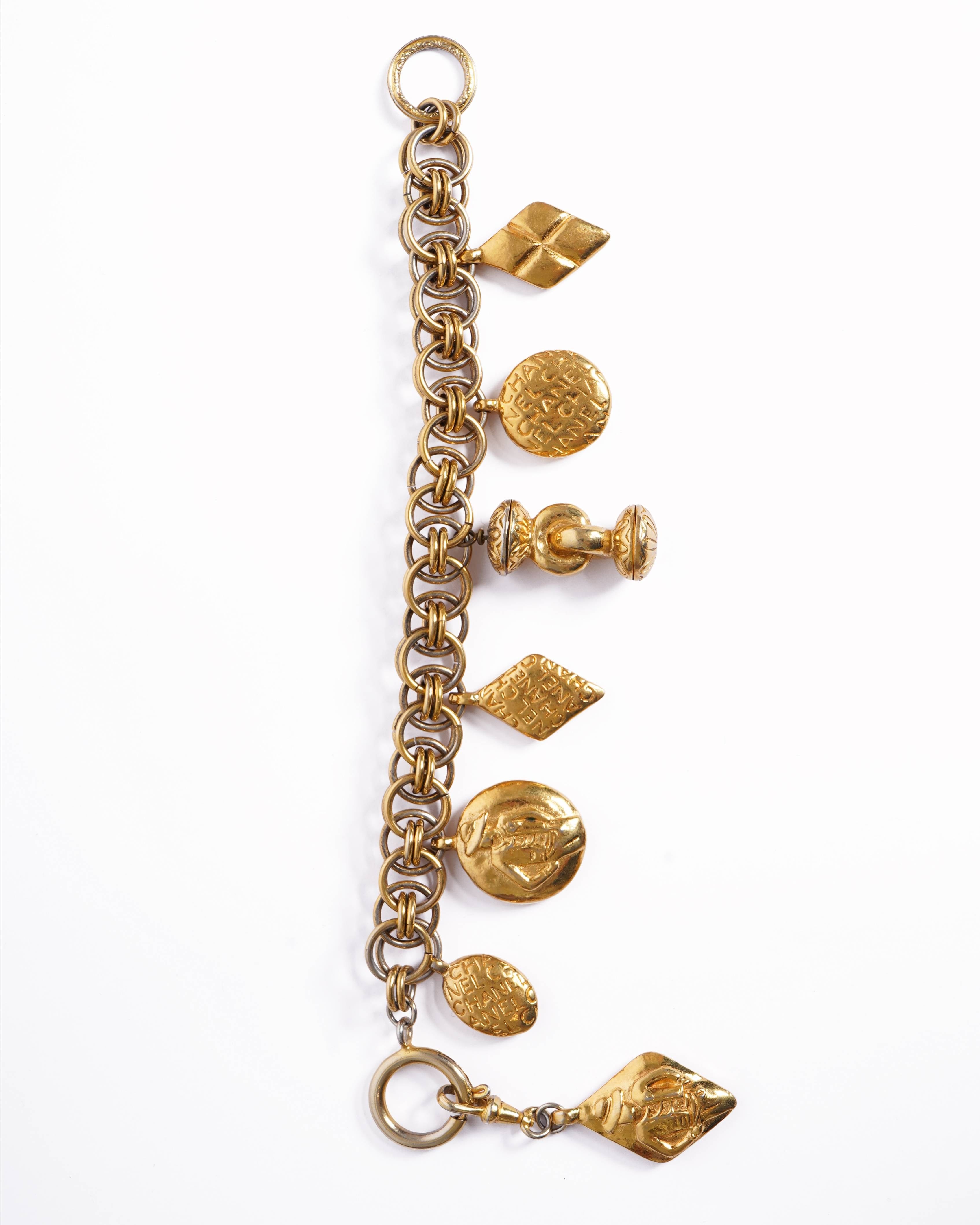 Chanel Vintage Chanel 1980's Gold Plated Bracelet Charm Made in France