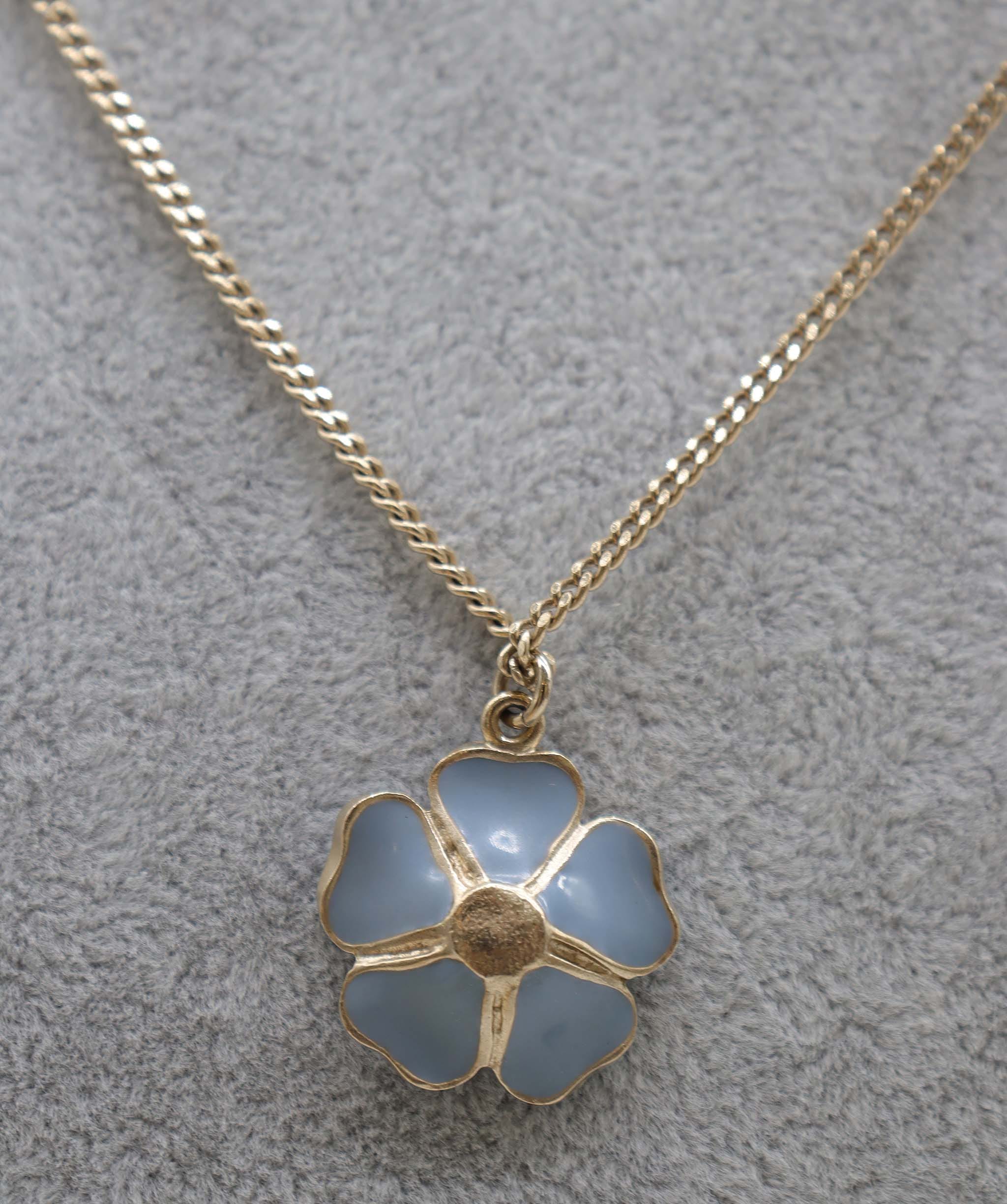 CHANEL VINTAGE NECKLACE RHINESTONE FLOWER ACCESSORY A14P DXBS2249