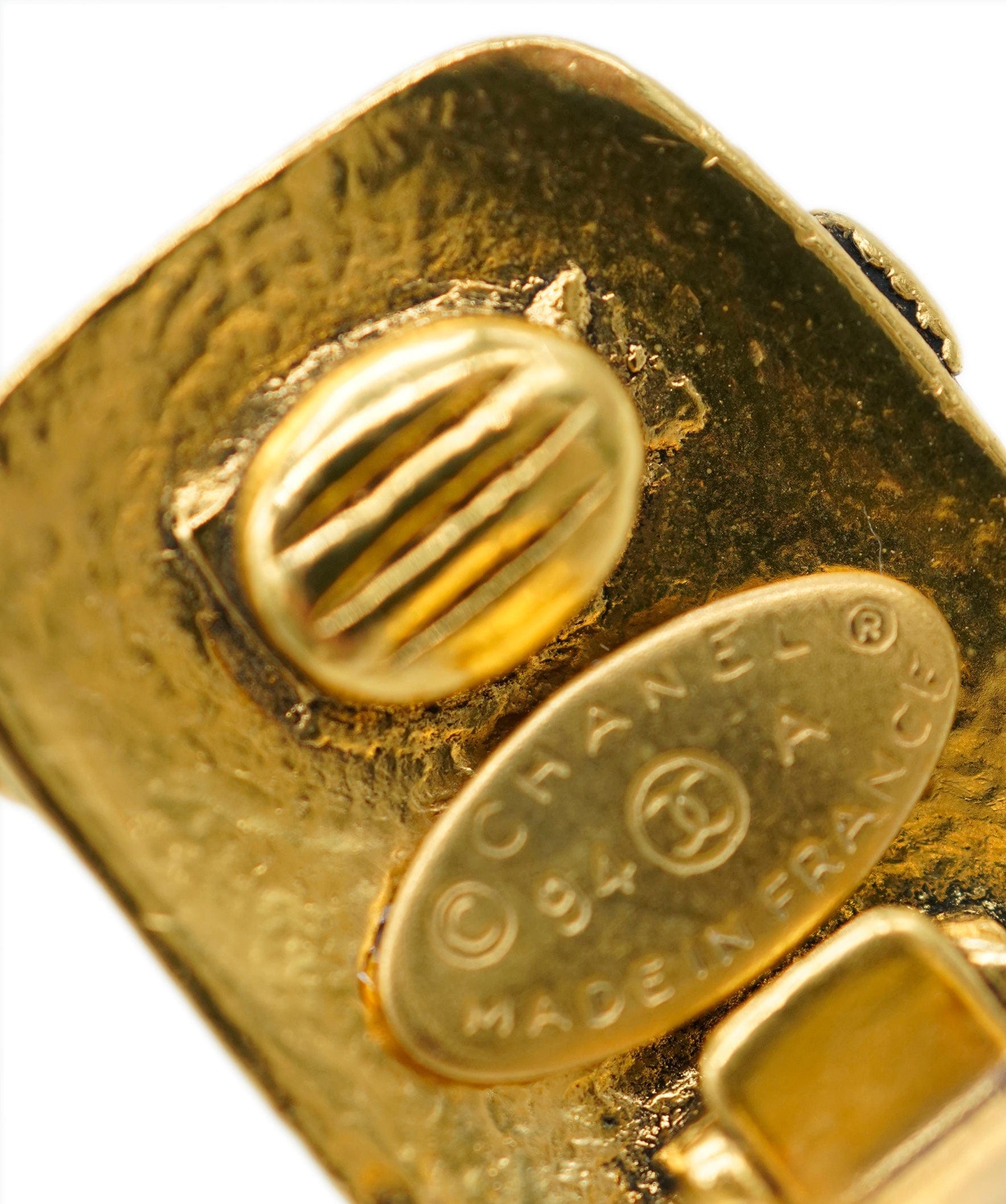 CHANEL EARRINGS SQUARE GOLD ACCESSORY 90271776 DBXS3625