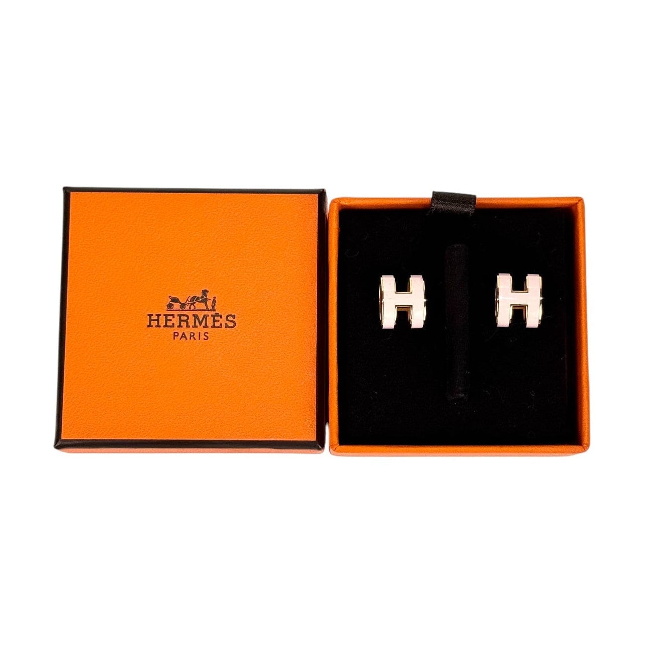 Hermes Pink H Pop Earrings - in box Giftable