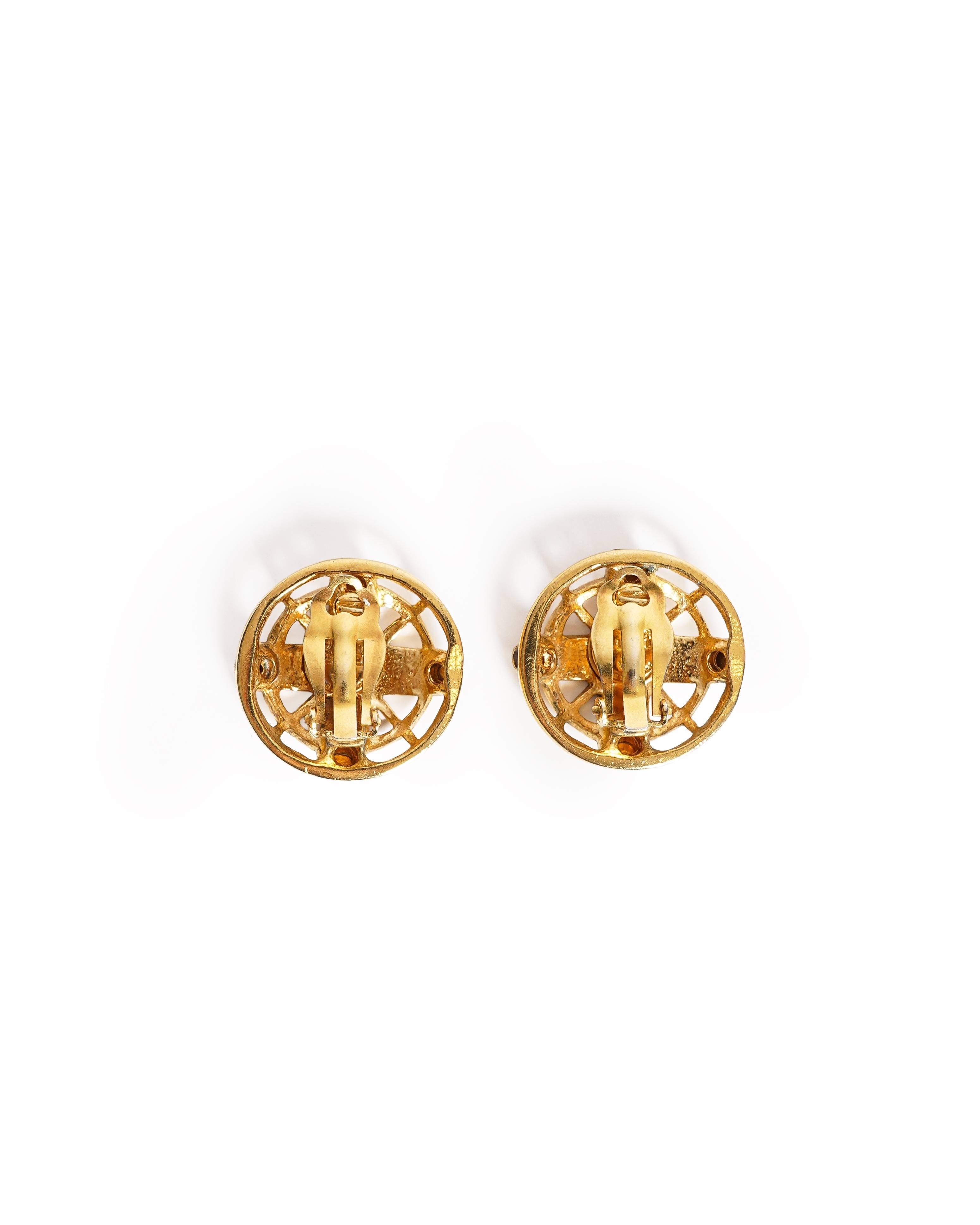 Chanel Vintage Vintage Chanel Cross Cage Clip - On Earrings, Made In France 1990s