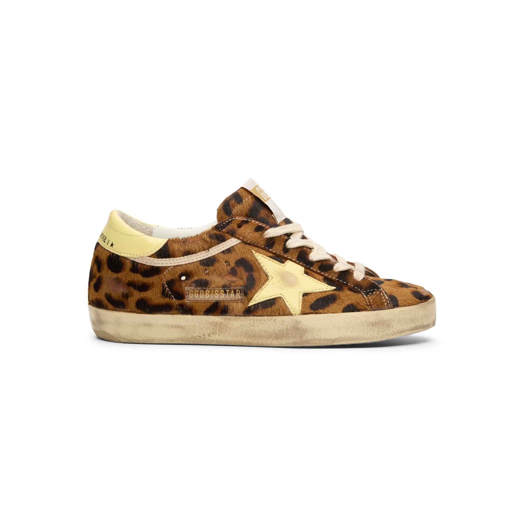 Golden Goose Super - Star Horsy Upper Toe And Tongue (Leopard/Pale Yellow)
