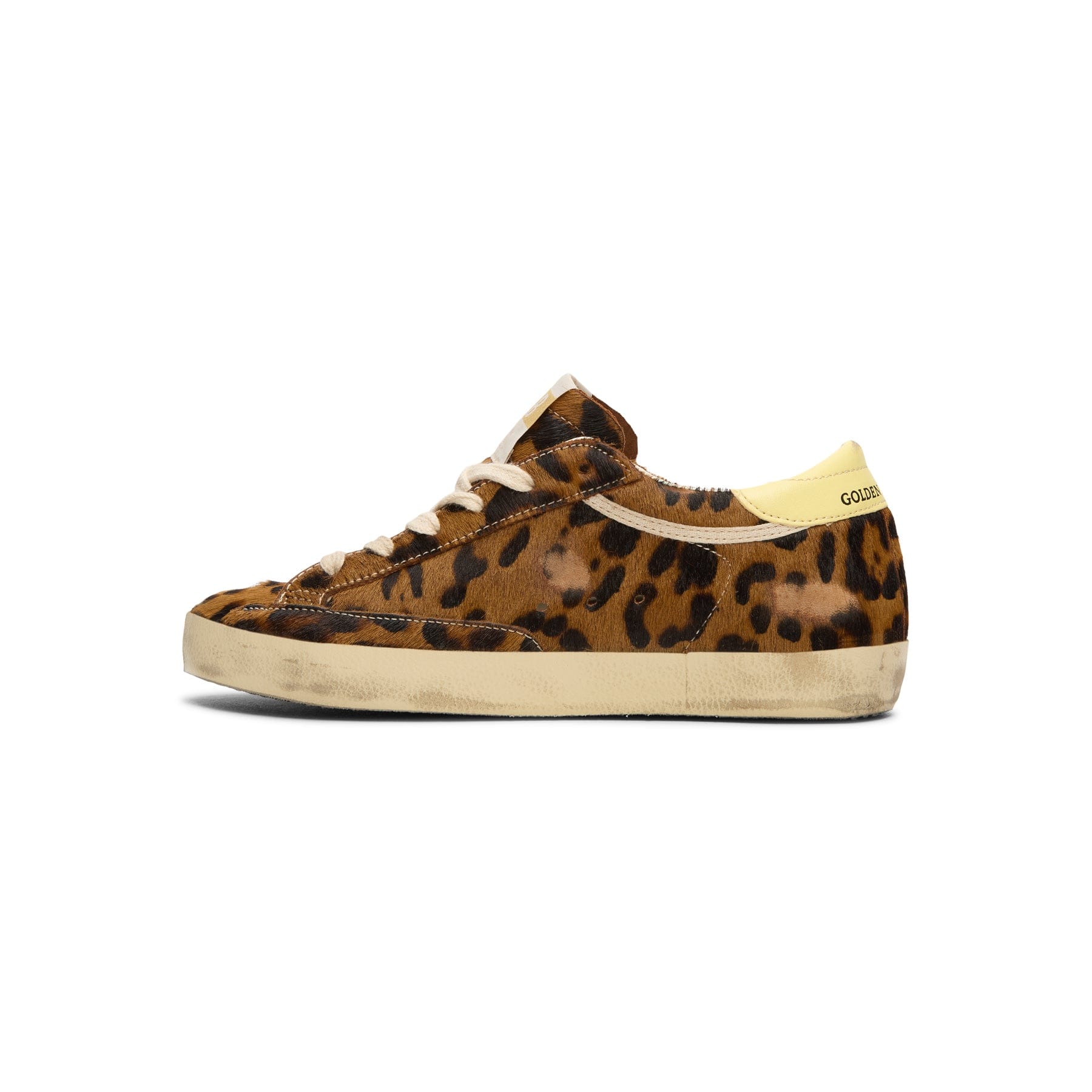 Golden Goose Super - Star Horsy Upper Toe And Tongue (Leopard/Pale Yellow)