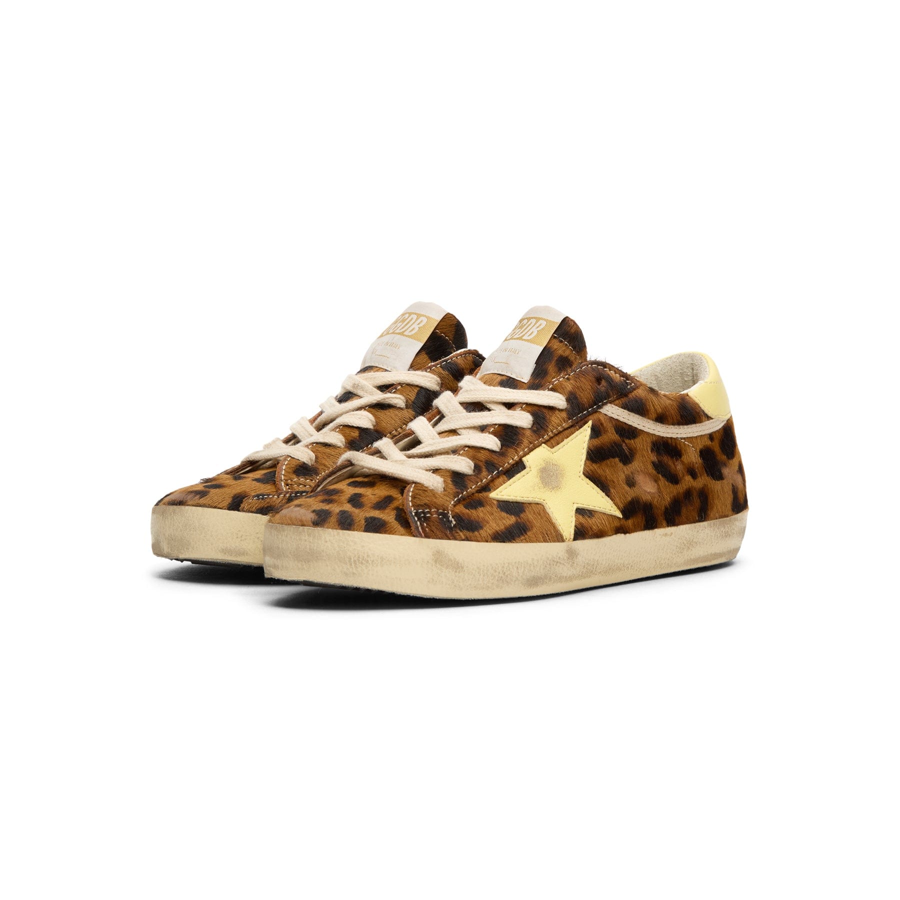 Golden Goose Super - Star Horsy Upper Toe And Tongue (Leopard/Pale Yellow)