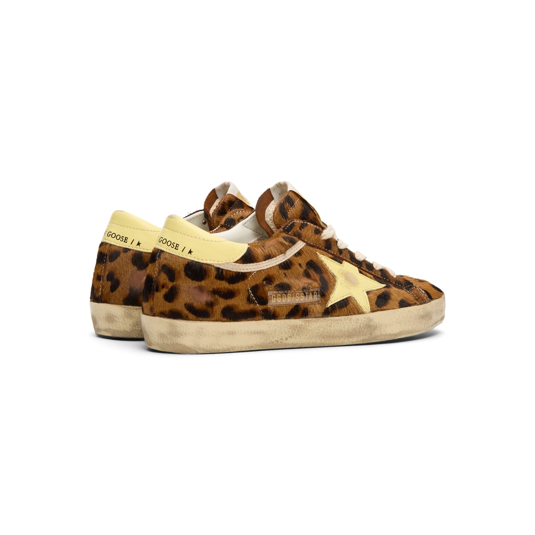 Golden Goose Super - Star Horsy Upper Toe And Tongue (Leopard/Pale Yellow)