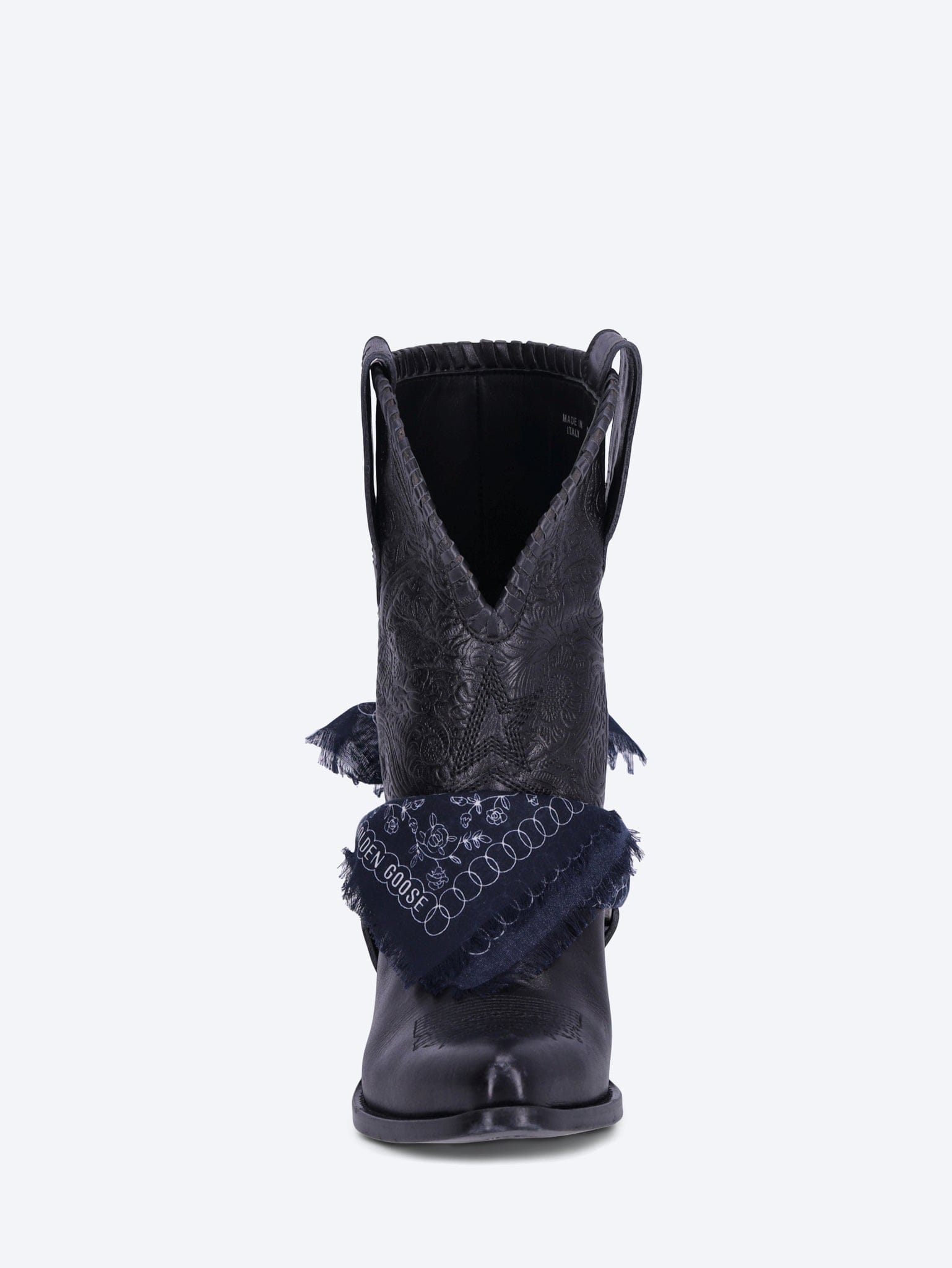 Golden Goose Wish star low with threads and straps embossed leather boots