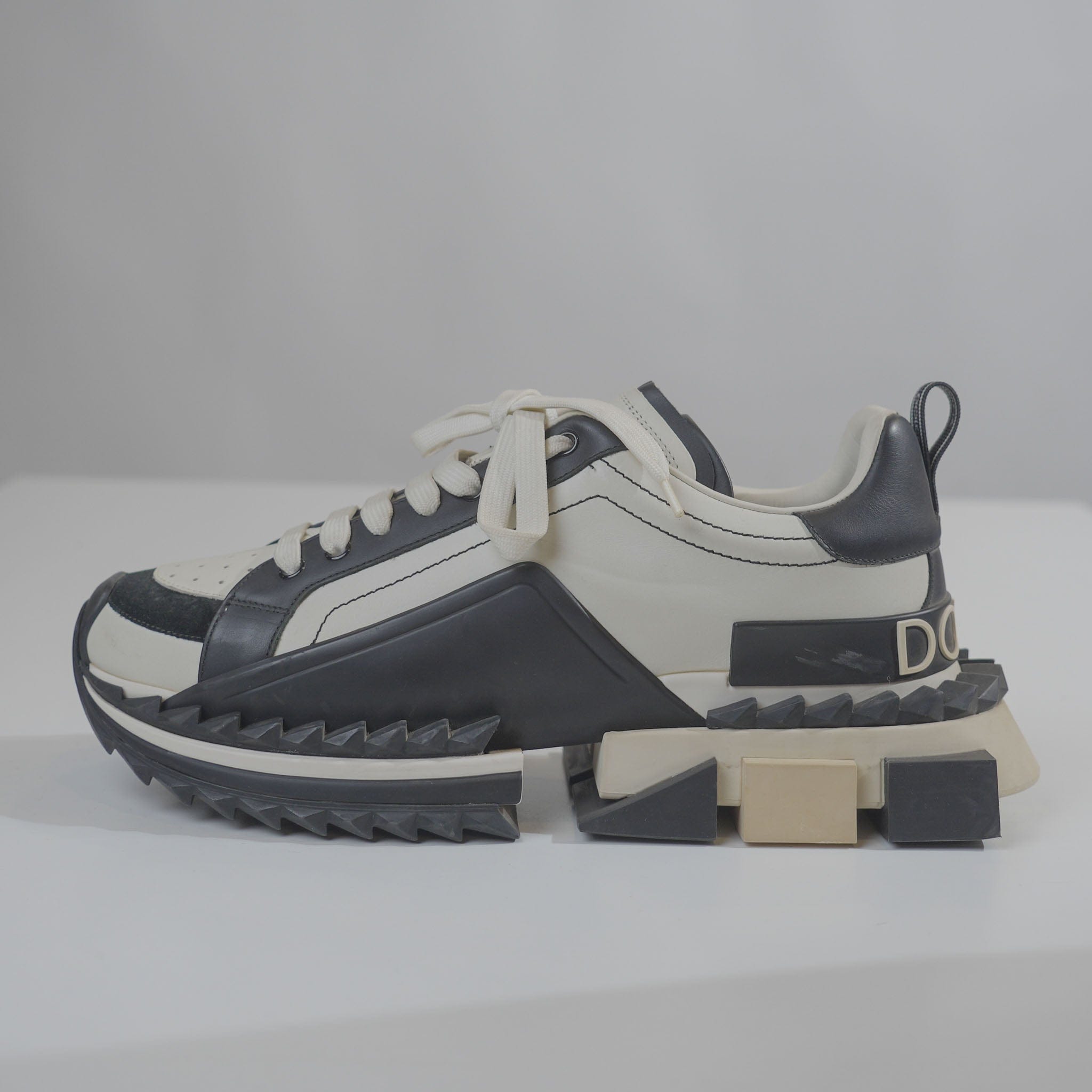 Dolce & Gabbana Dolce And Gabanna Black/White Leather Sneakers (UK 10)