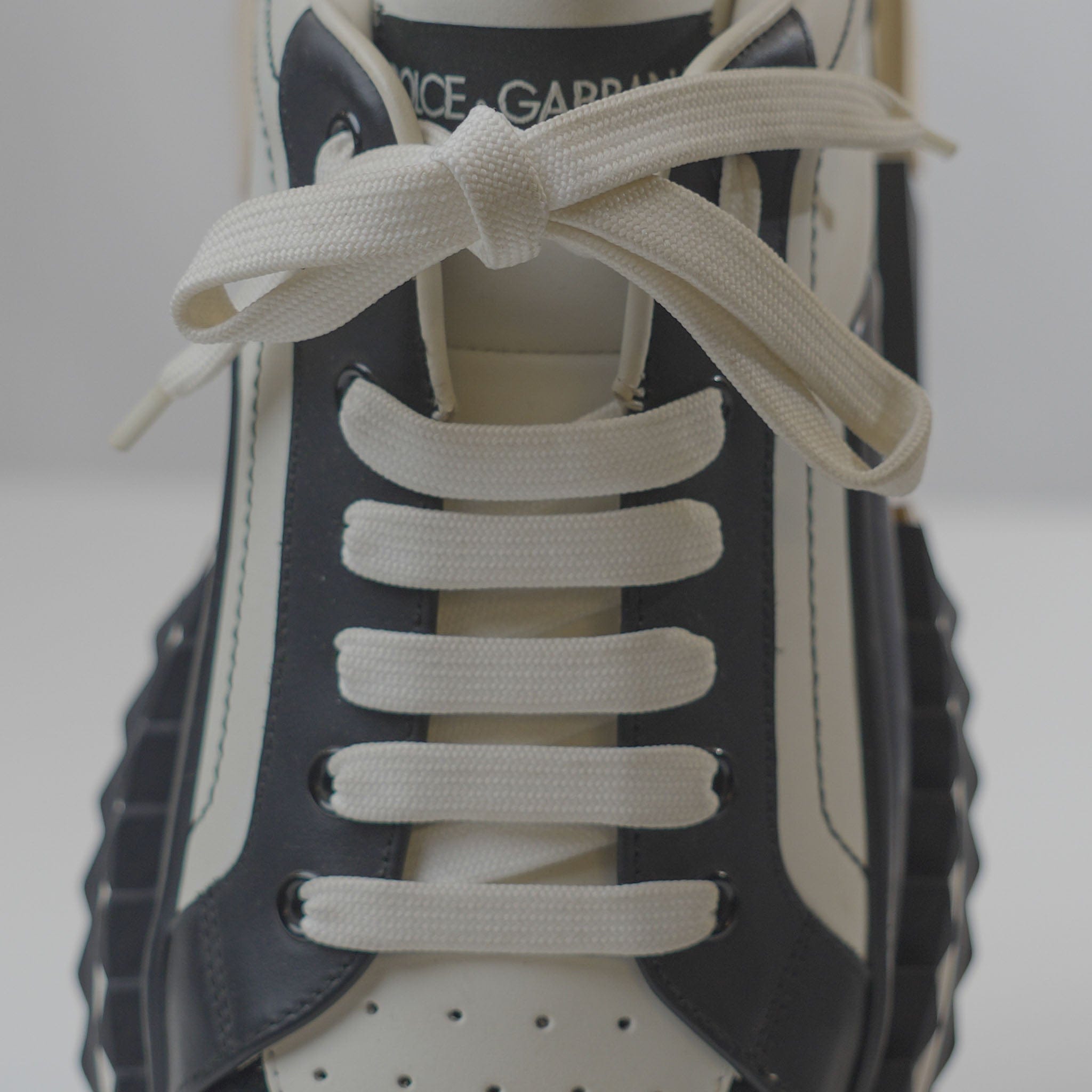 Dolce & Gabbana Dolce And Gabanna Black/White Leather Sneakers (UK 10)