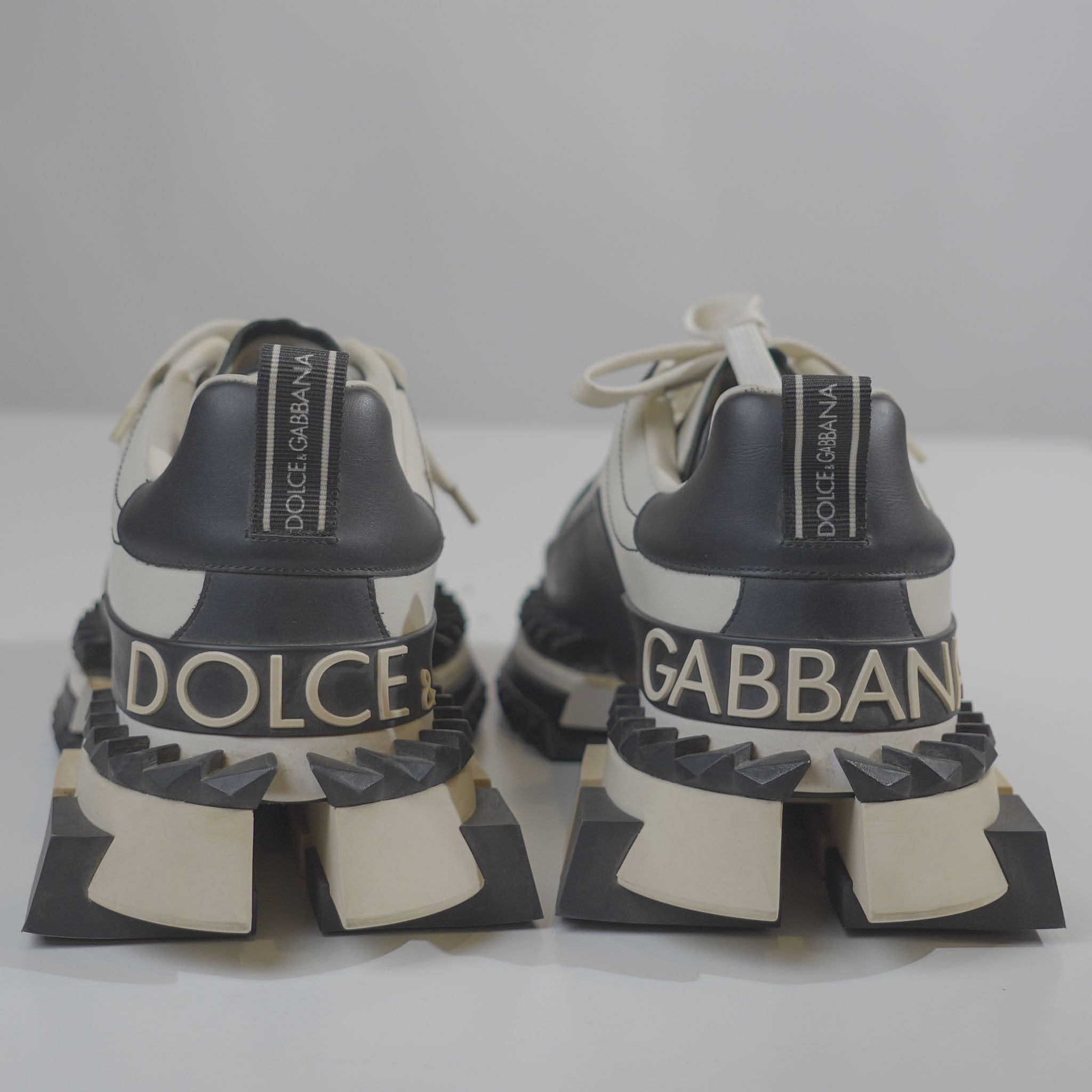 Dolce & Gabbana Dolce And Gabanna Black/White Leather Sneakers (UK 10)