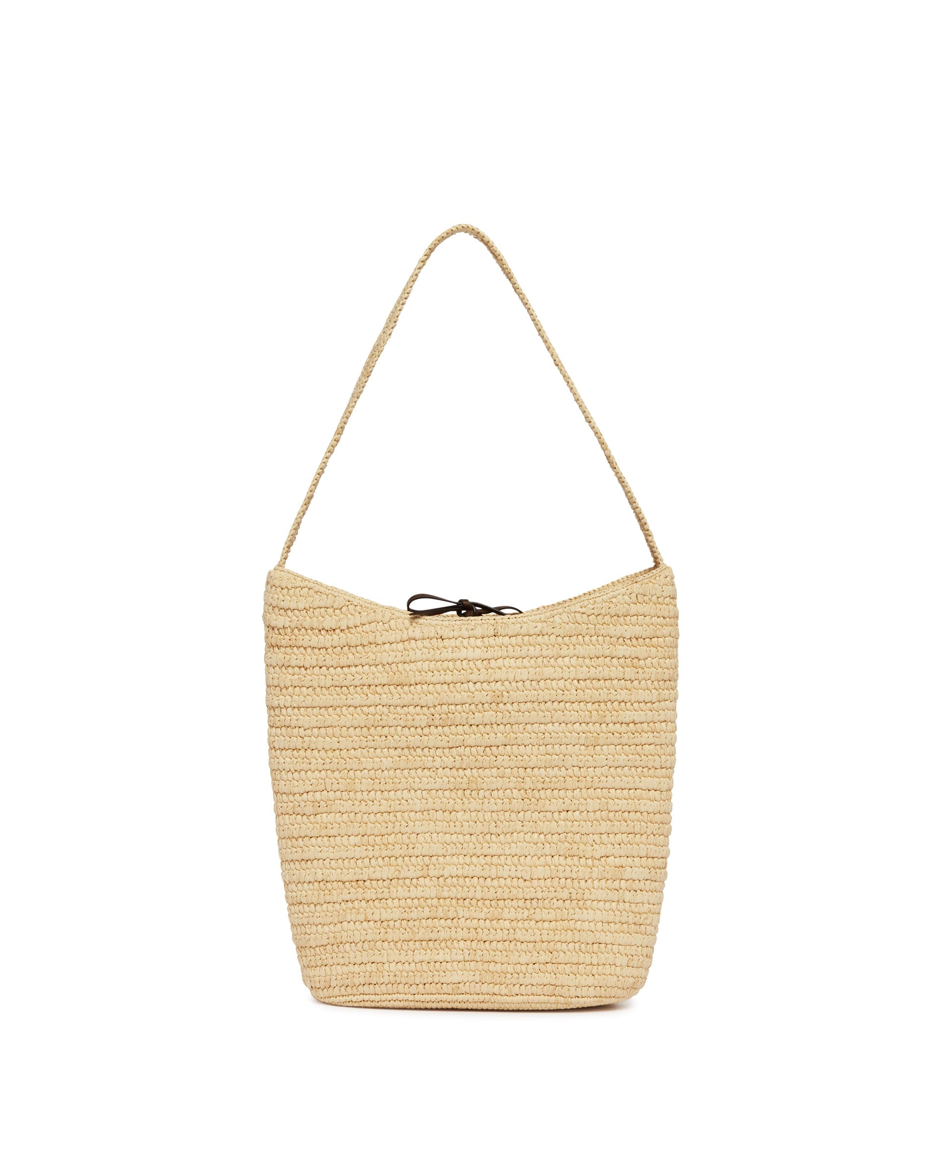 THE ROW Borsa a Tracolla in Rafia Alma Beige