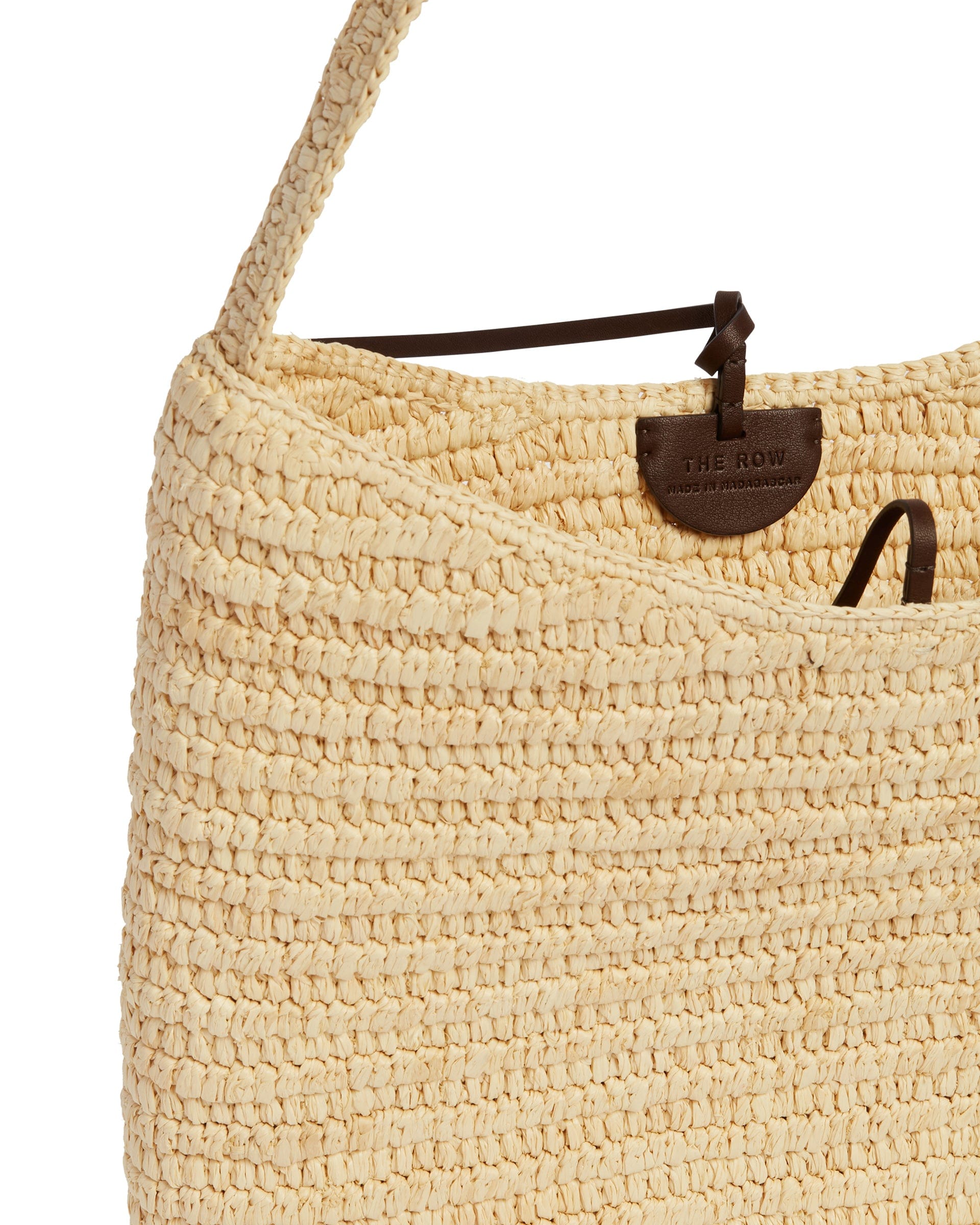 THE ROW Borsa a Tracolla in Rafia Alma Beige