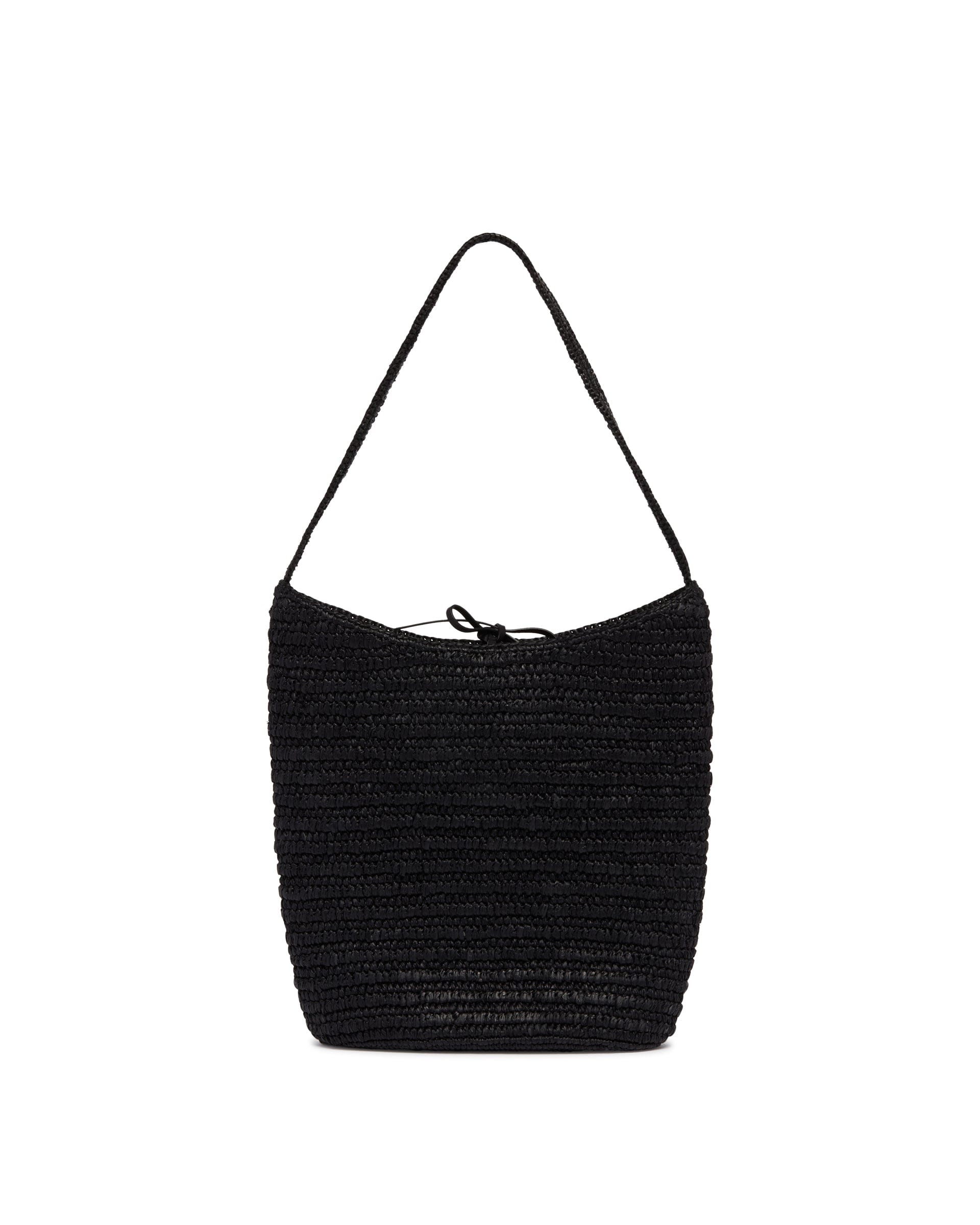 THE ROW Borsa a Tracolla in Rafia Alma Nera