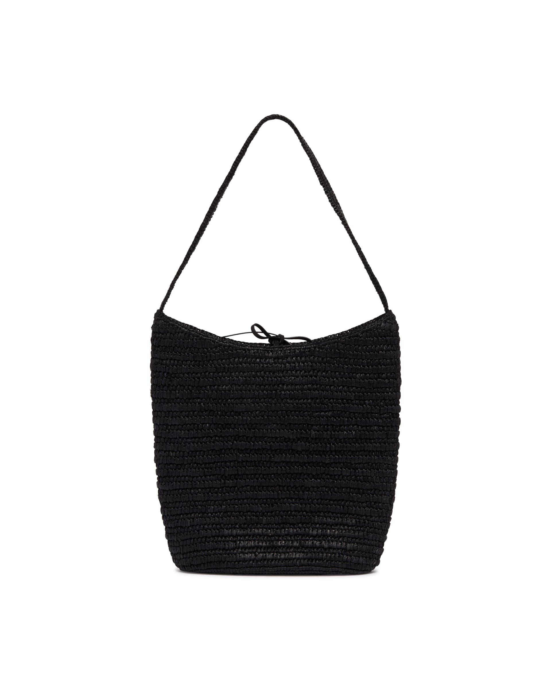THE ROW Borsa a Tracolla in Rafia Alma Nera
