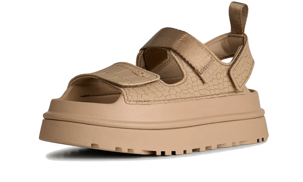 UGG GoldenGlow Embossed Sandal Mustard Seed