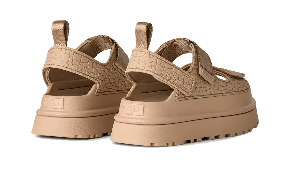 UGG GoldenGlow Embossed Sandal Mustard Seed