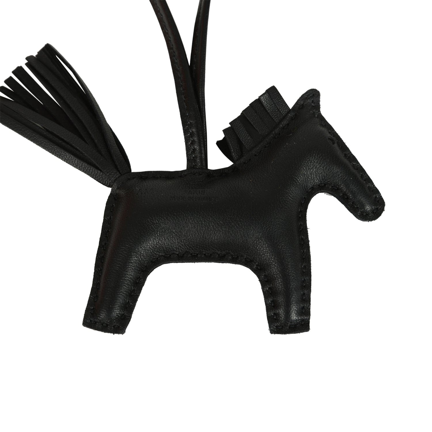 Hermes Rodeo Robeo Plush Charm PM Black Milo Lambskin and Wool Gold Hardware