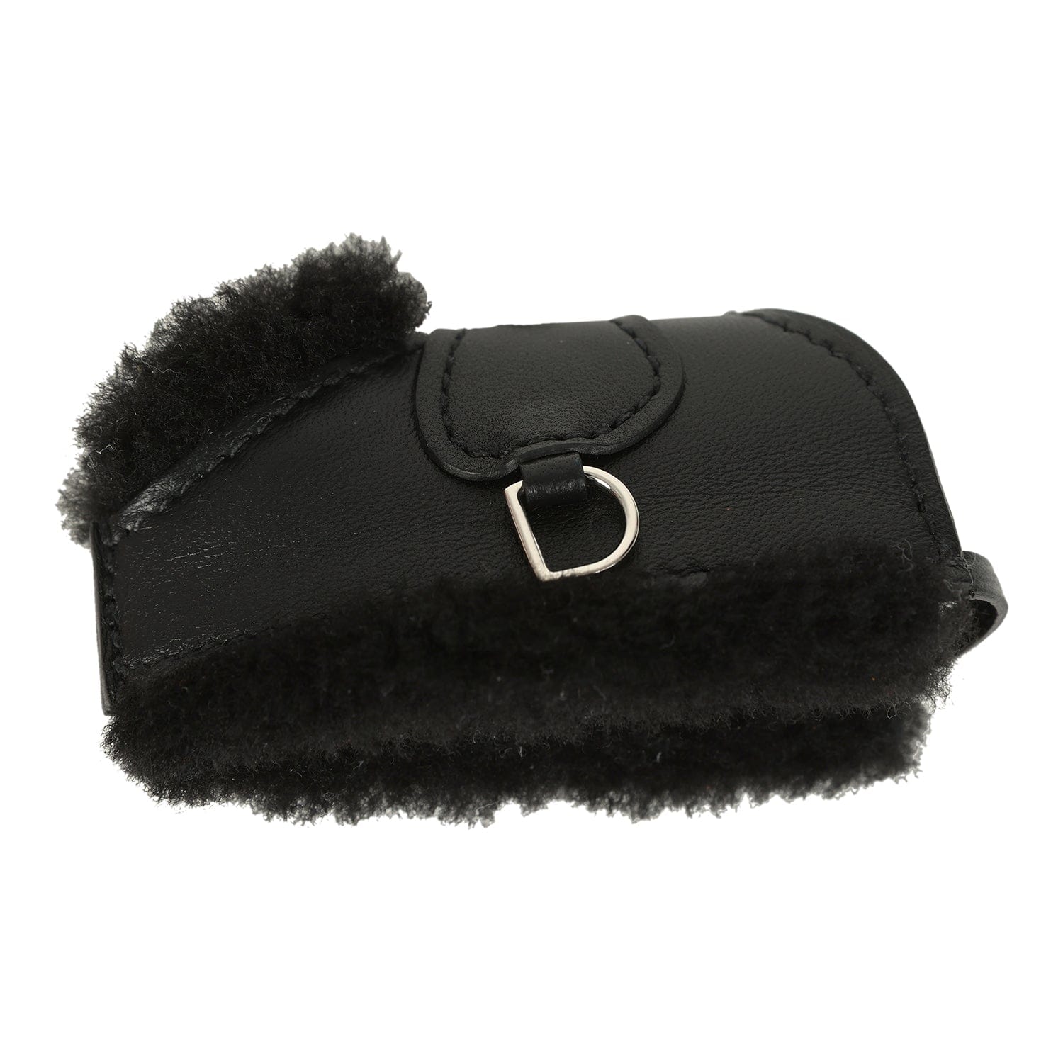 Hermes Rodeo Robeo Plush Charm PM Black Milo Lambskin and Wool Palladium Hardware