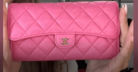 Chanel IB26040102 Chanel Long Flap Wal Pink Caviar