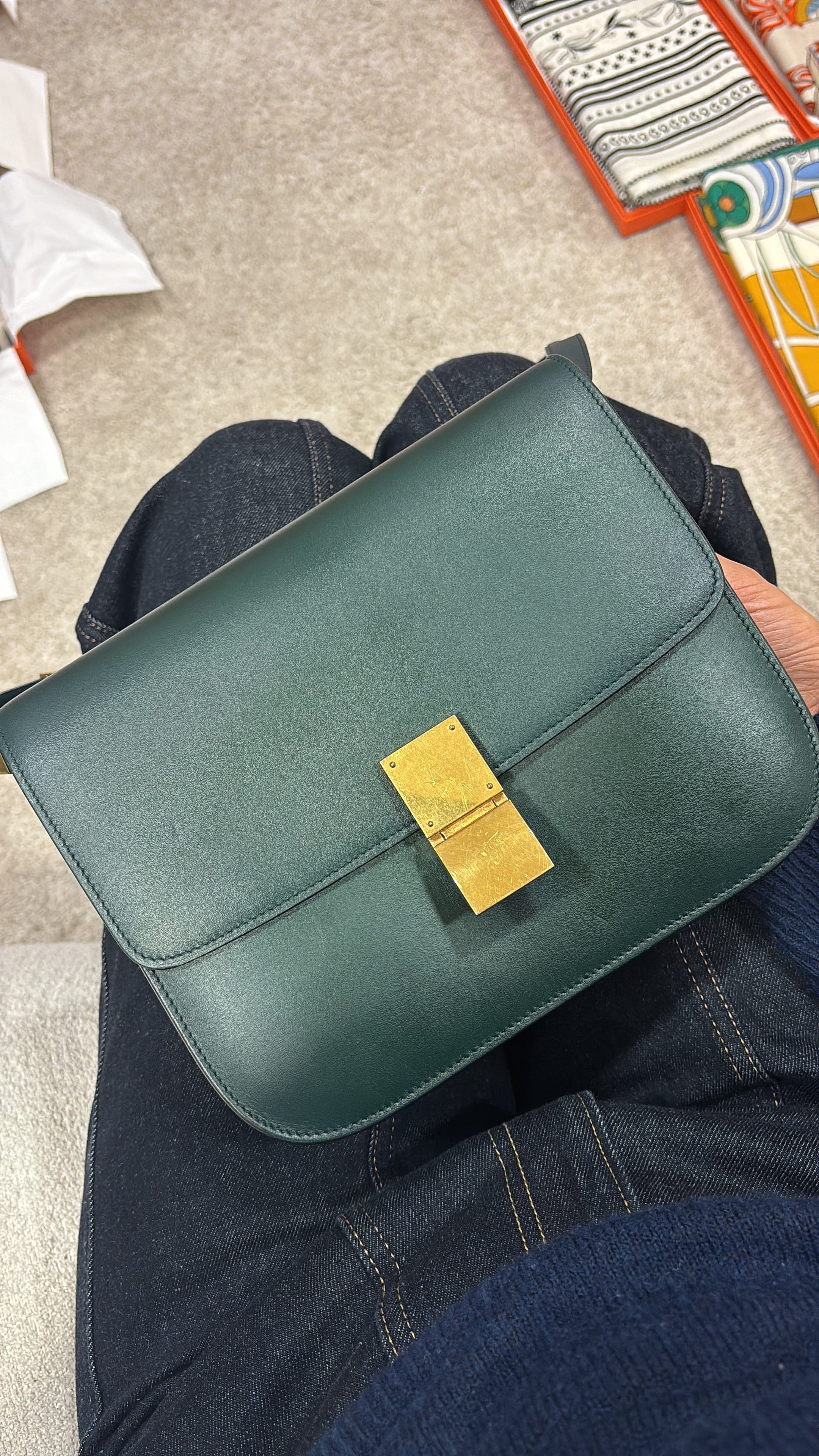Chanel Celine dark green box ALC3676
