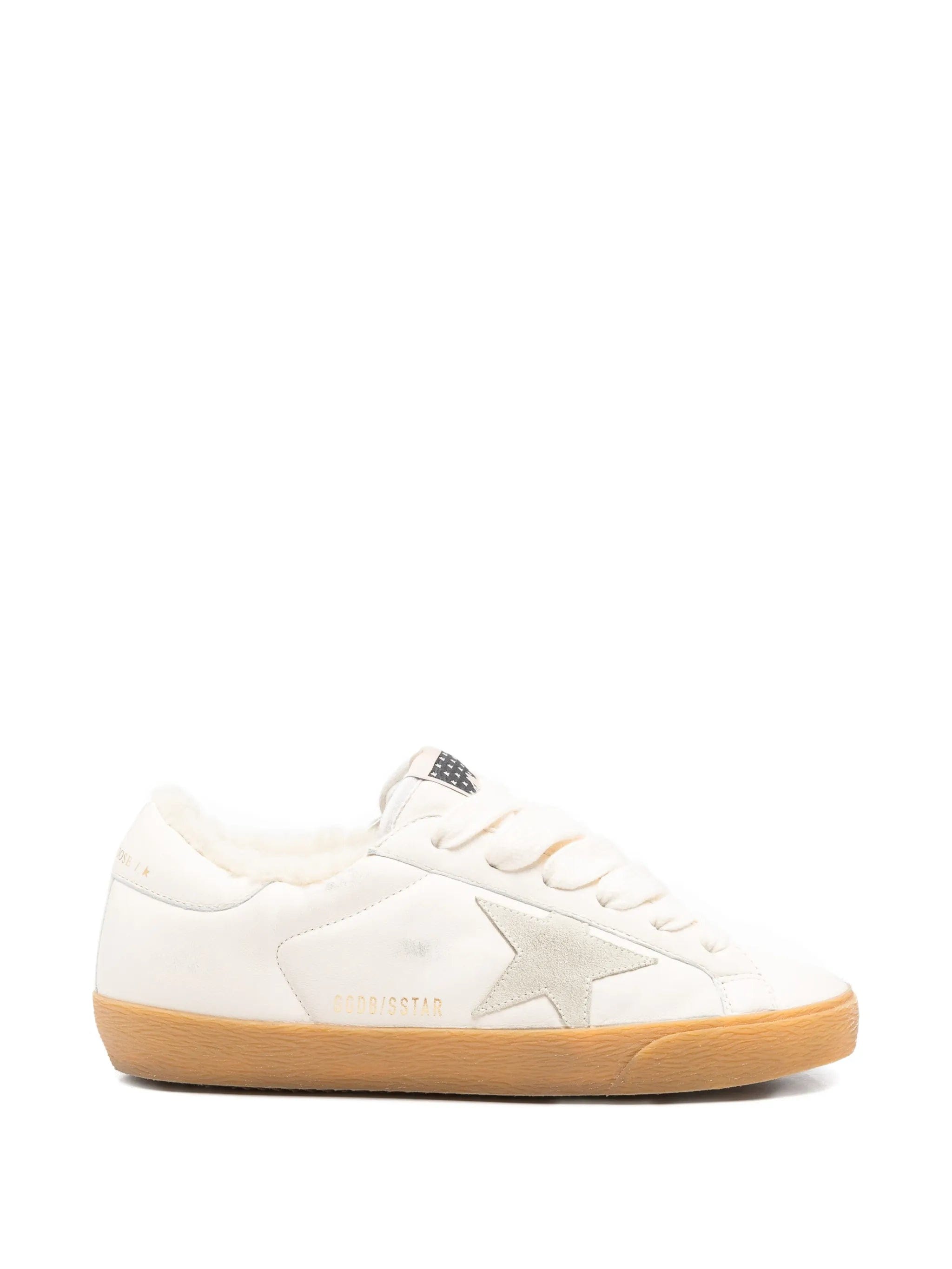 Golden Goose Super - Star in white nappa with suede star