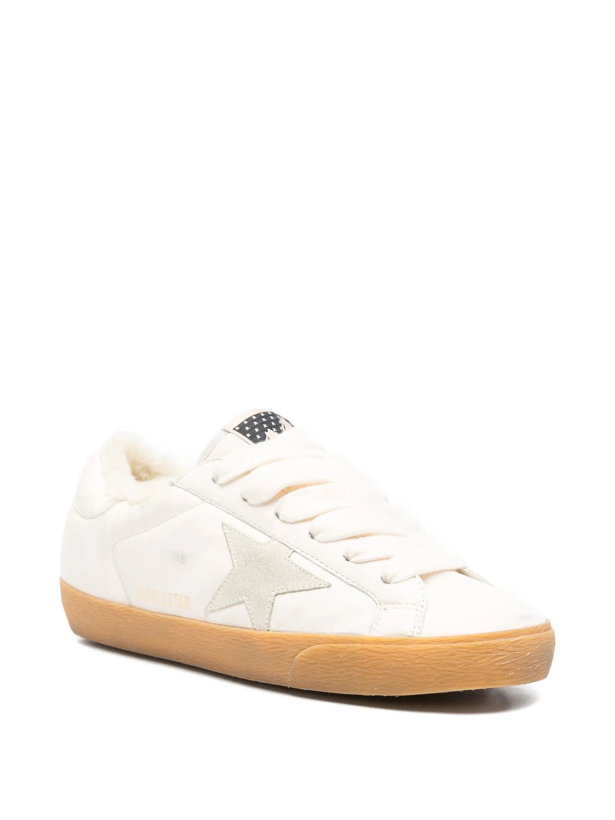 Golden Goose Super - Star in white nappa with suede star