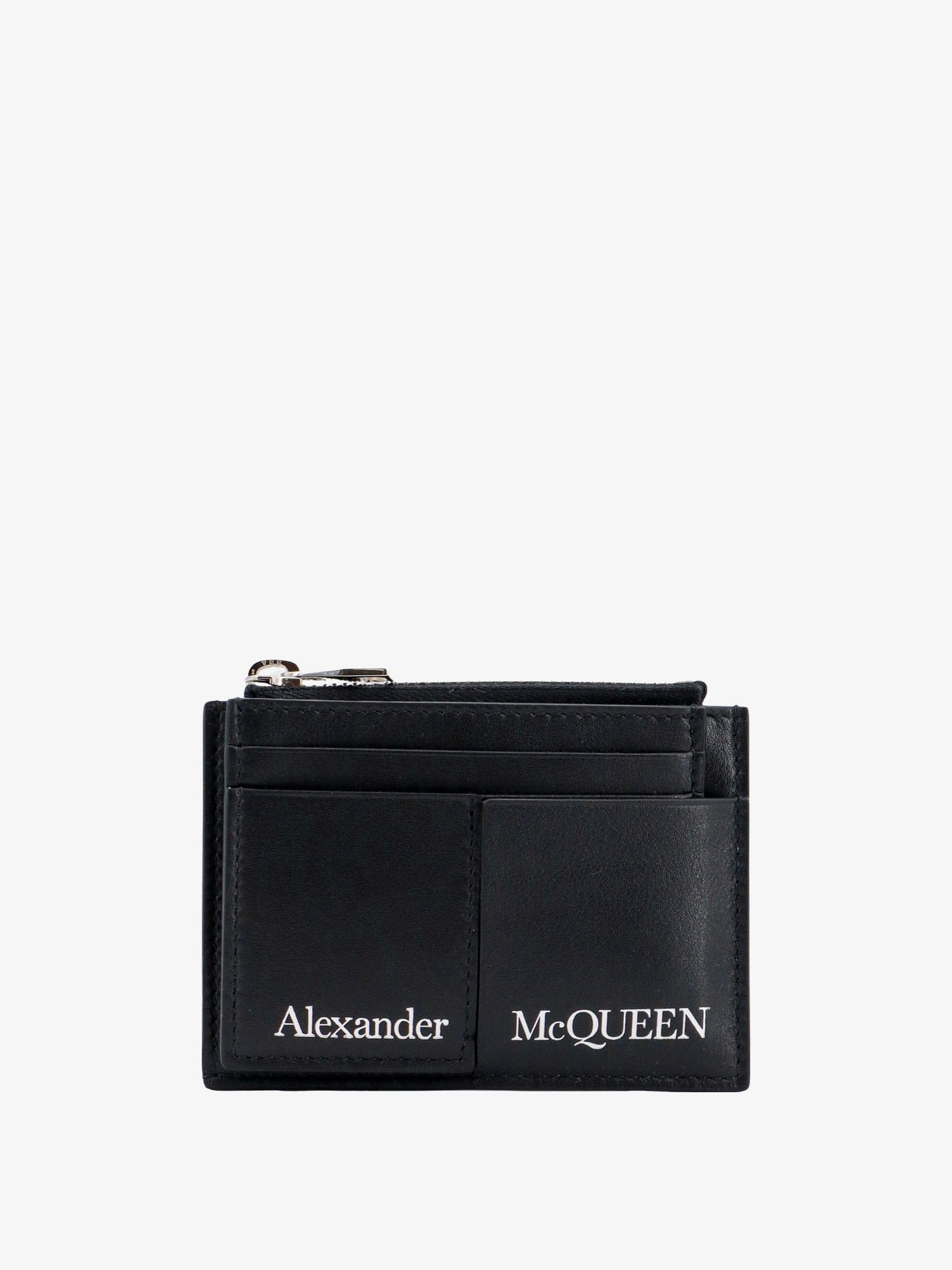 Alexander McQueen Leather card holder with logo print