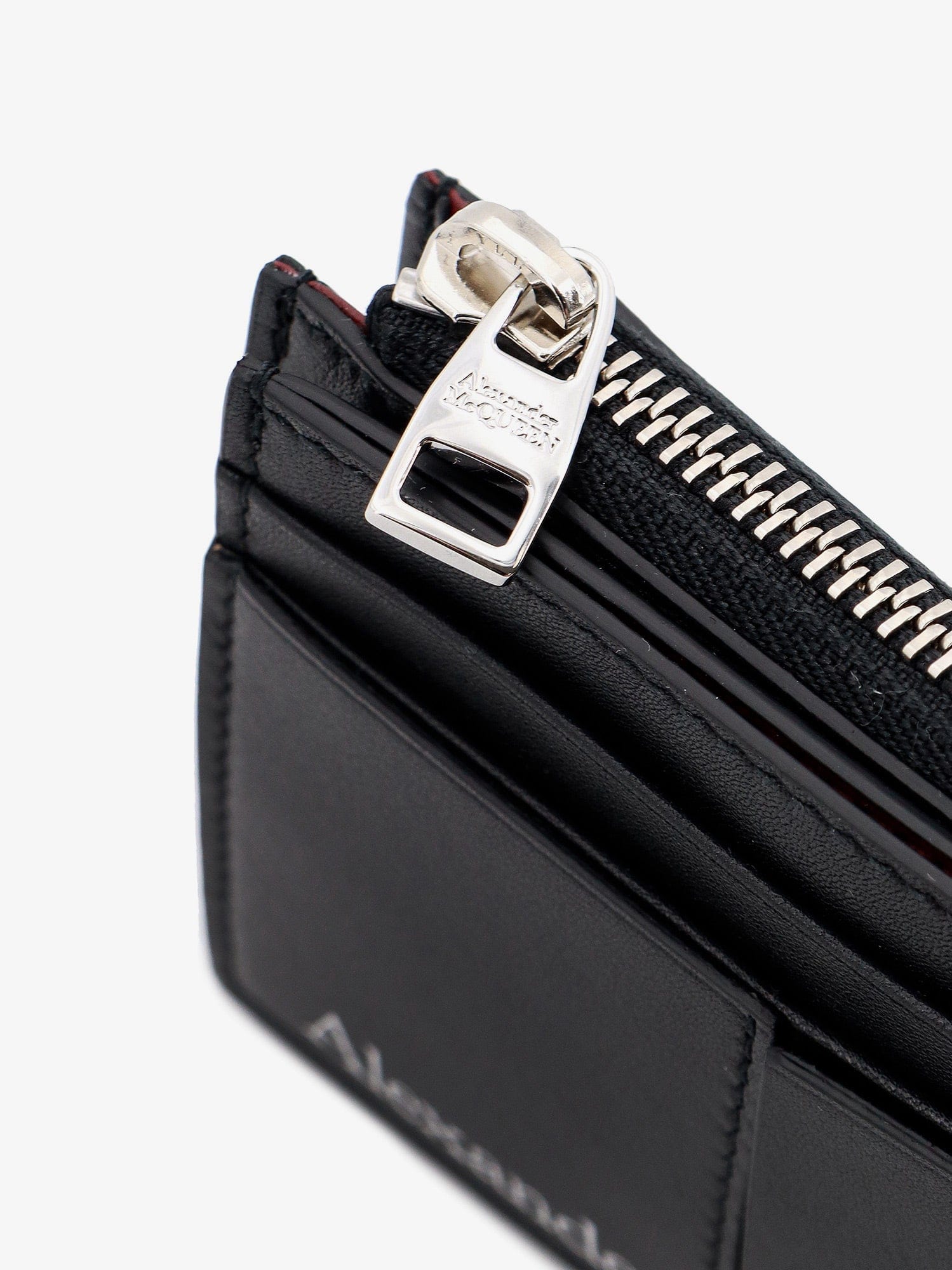 Alexander McQueen Leather card holder with logo print