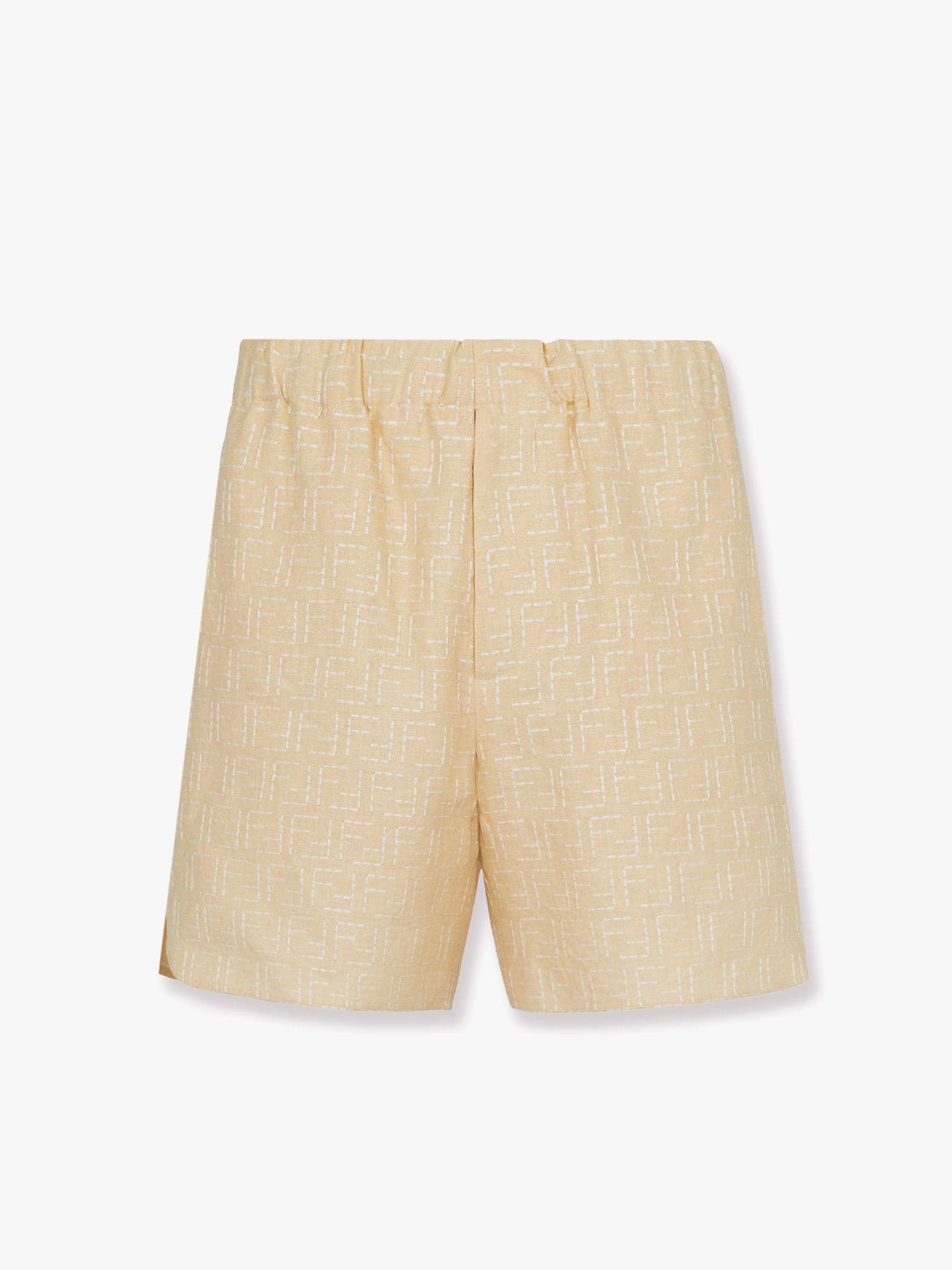 Fendi Jacquard linen and cotton bermuda shorts with all - over FF motif