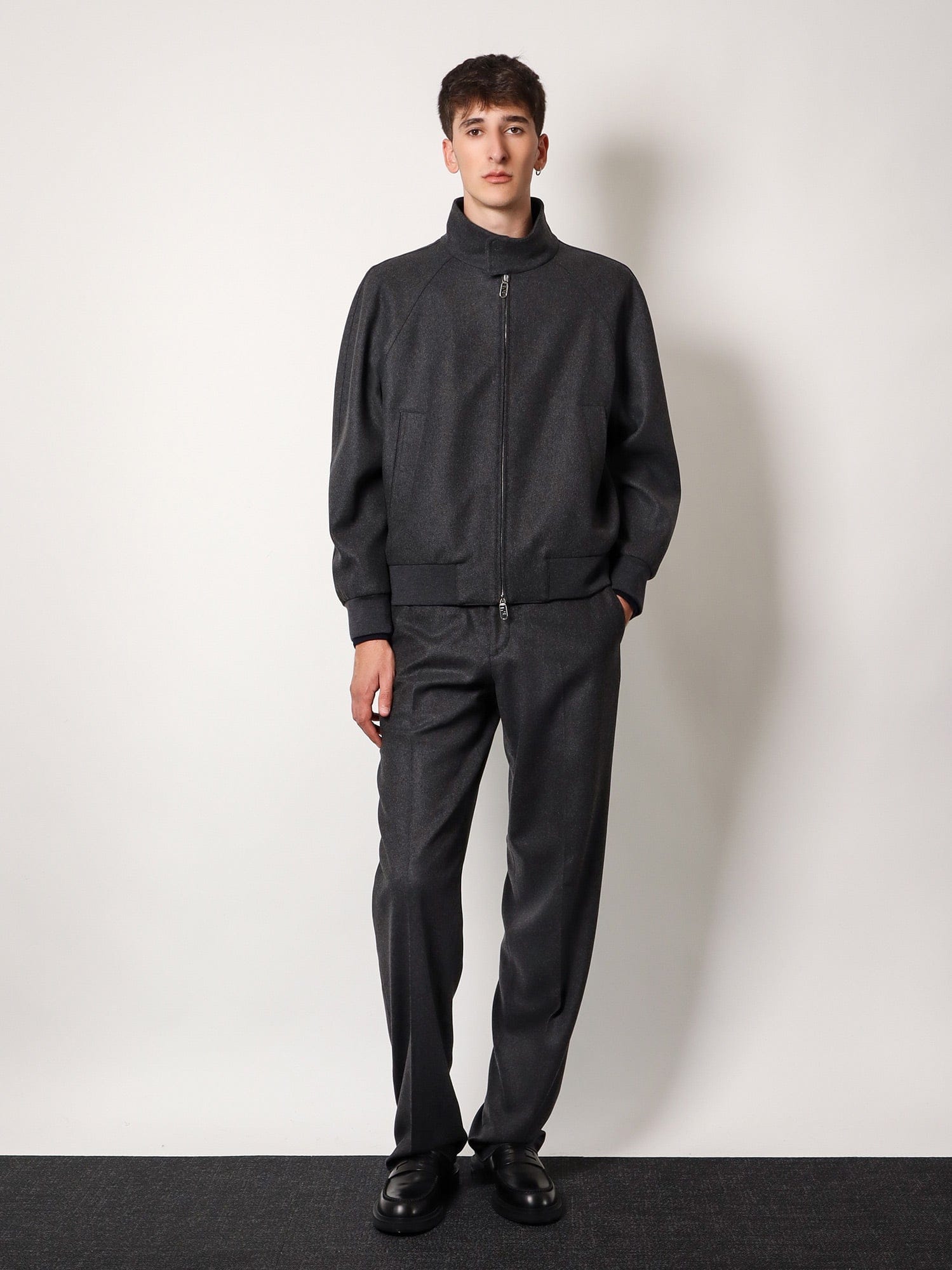 Fendi Stretch cashmere trouser with logoed detail
