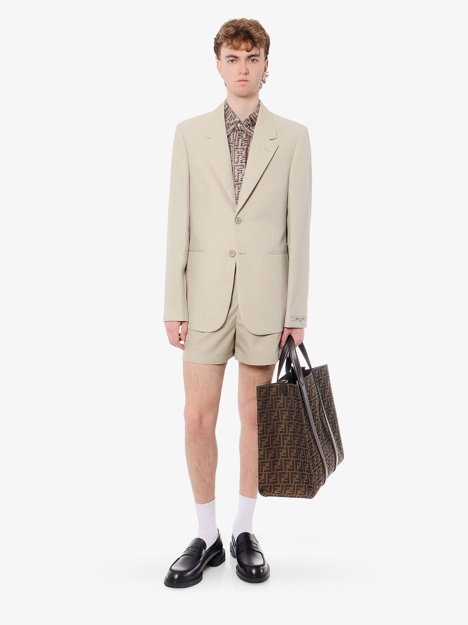 Fendi Wool shorts with Made in Fendi label