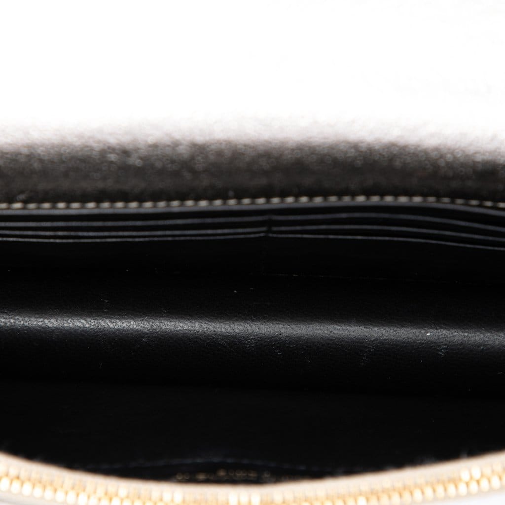 Saint Laurent Metallic Calfskin Monogram Kate Tassel Wallet on Chain