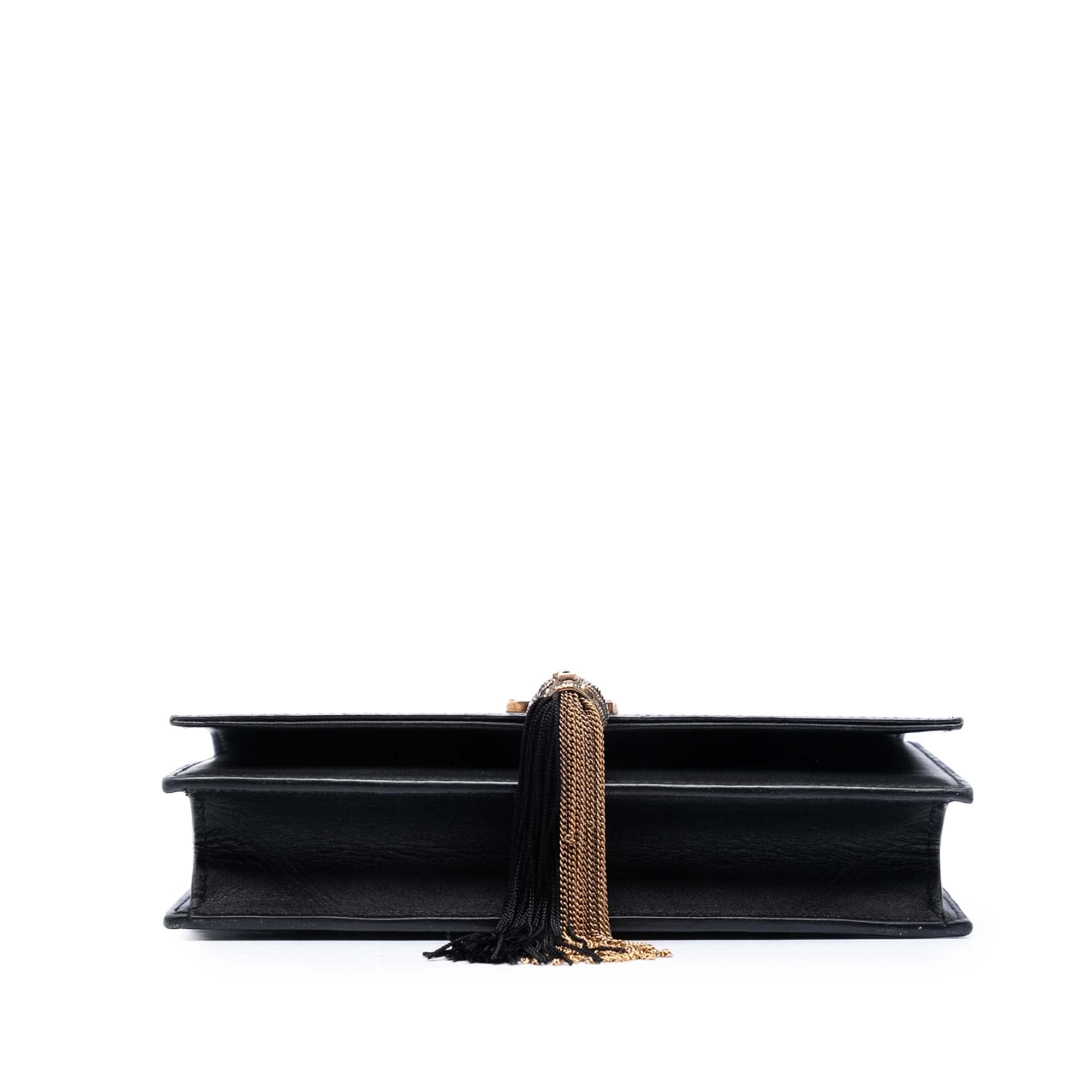 Saint Laurent Smooth Calfskin Monogram Kate Bicolor Tassel Wallet On Strap