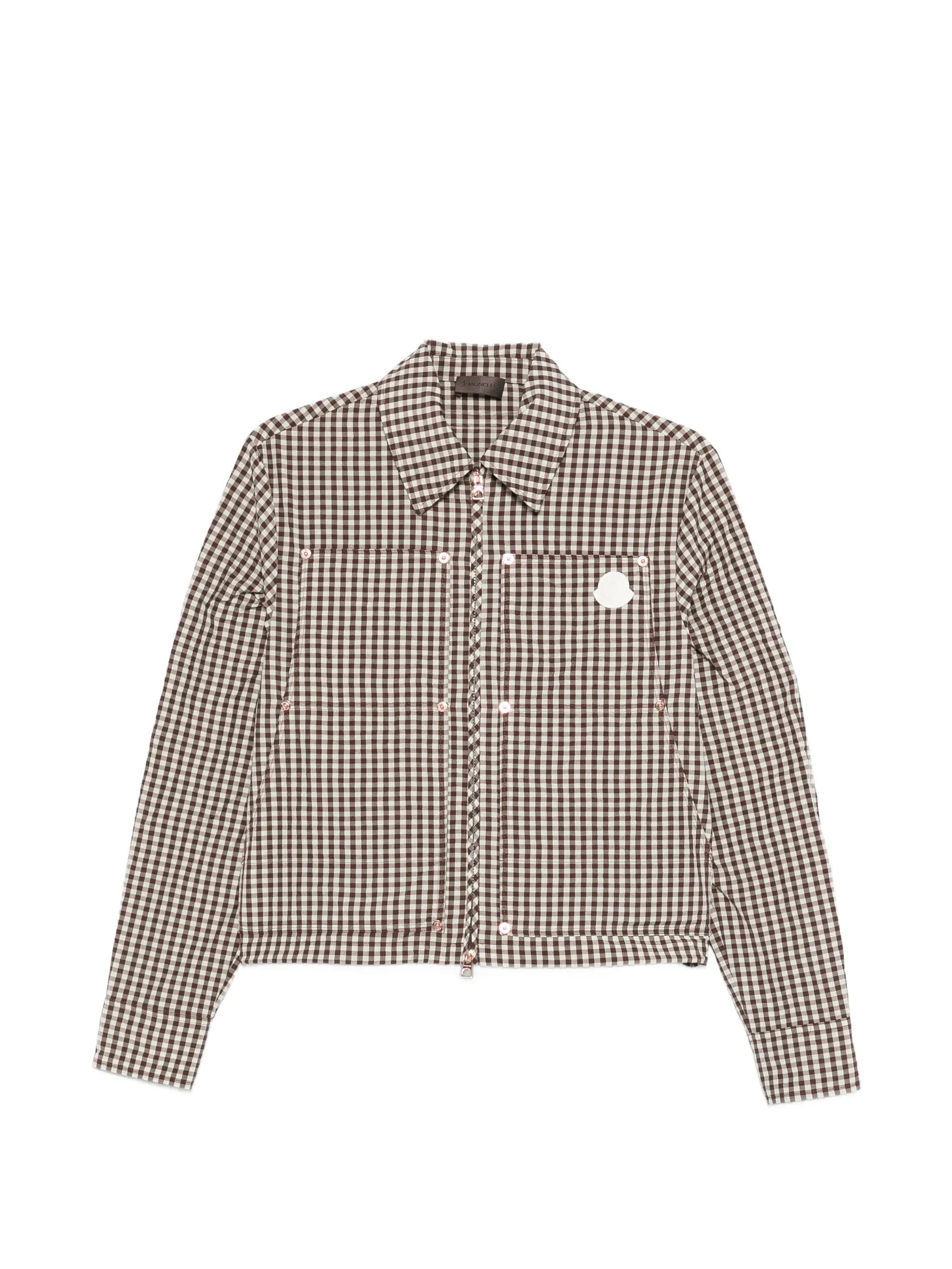 Moncler gingham logo - patch jacket
