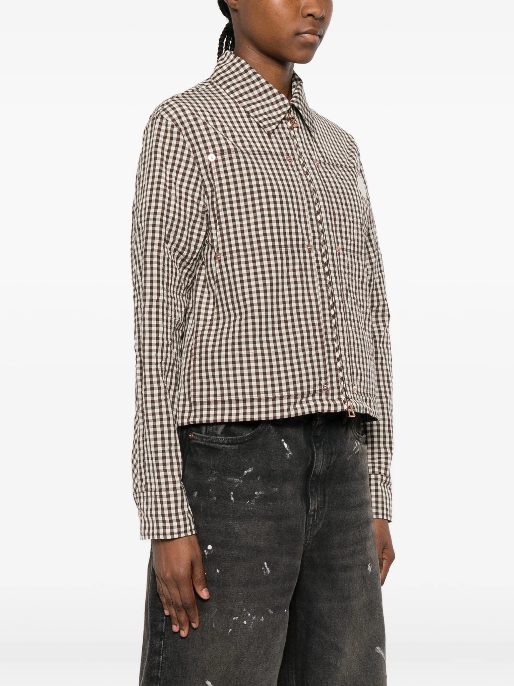 Moncler gingham logo - patch jacket